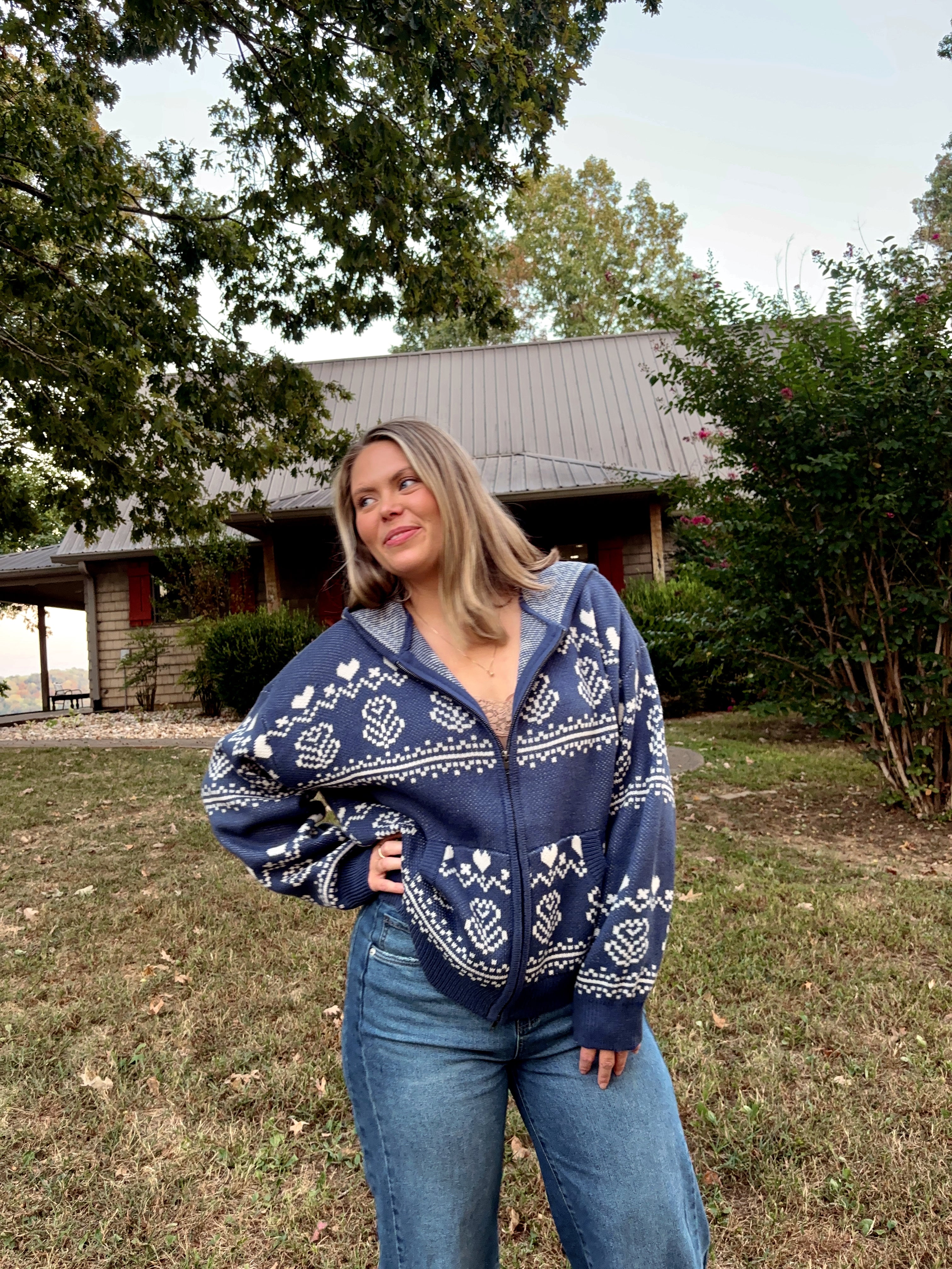Ginnie Jacquard Zip Up Jacket