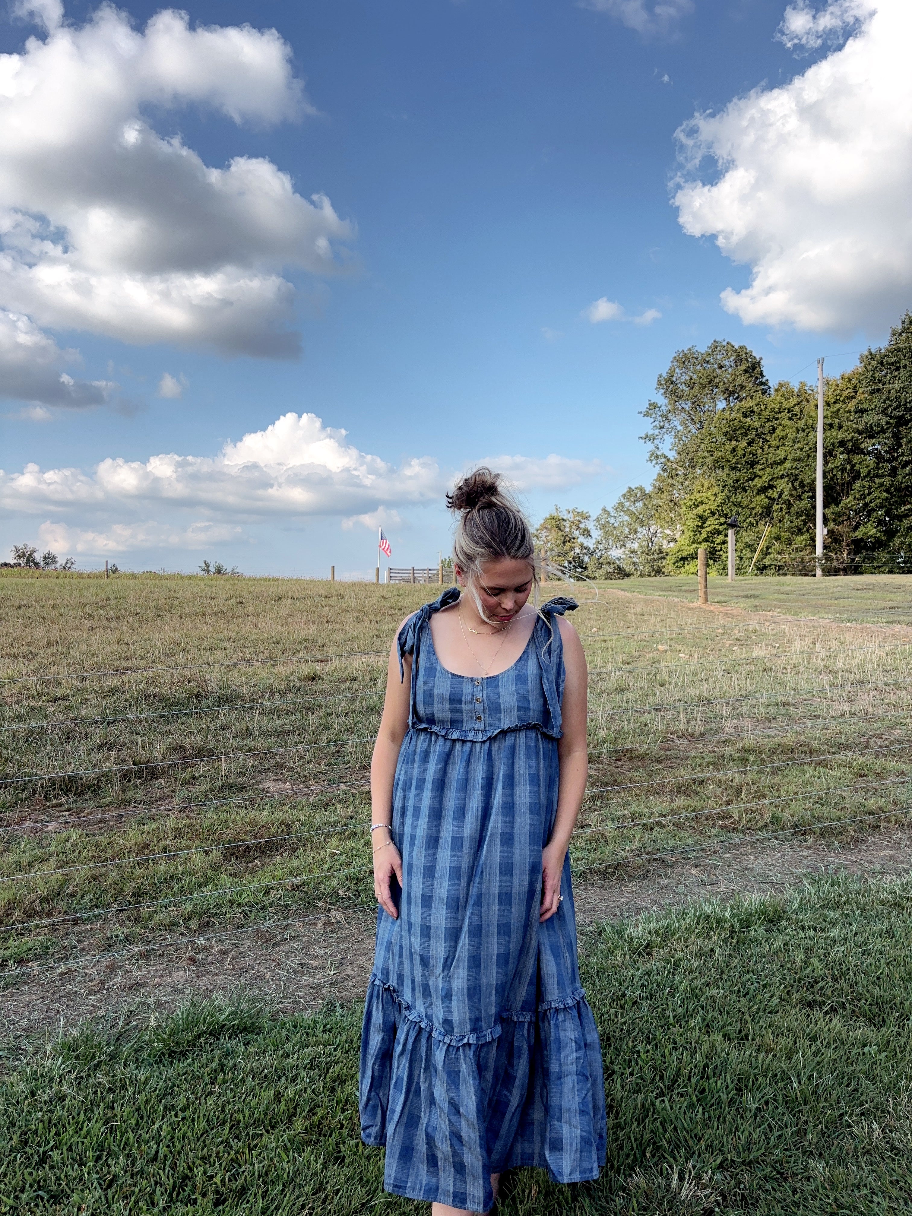 Checking In Denim Dress