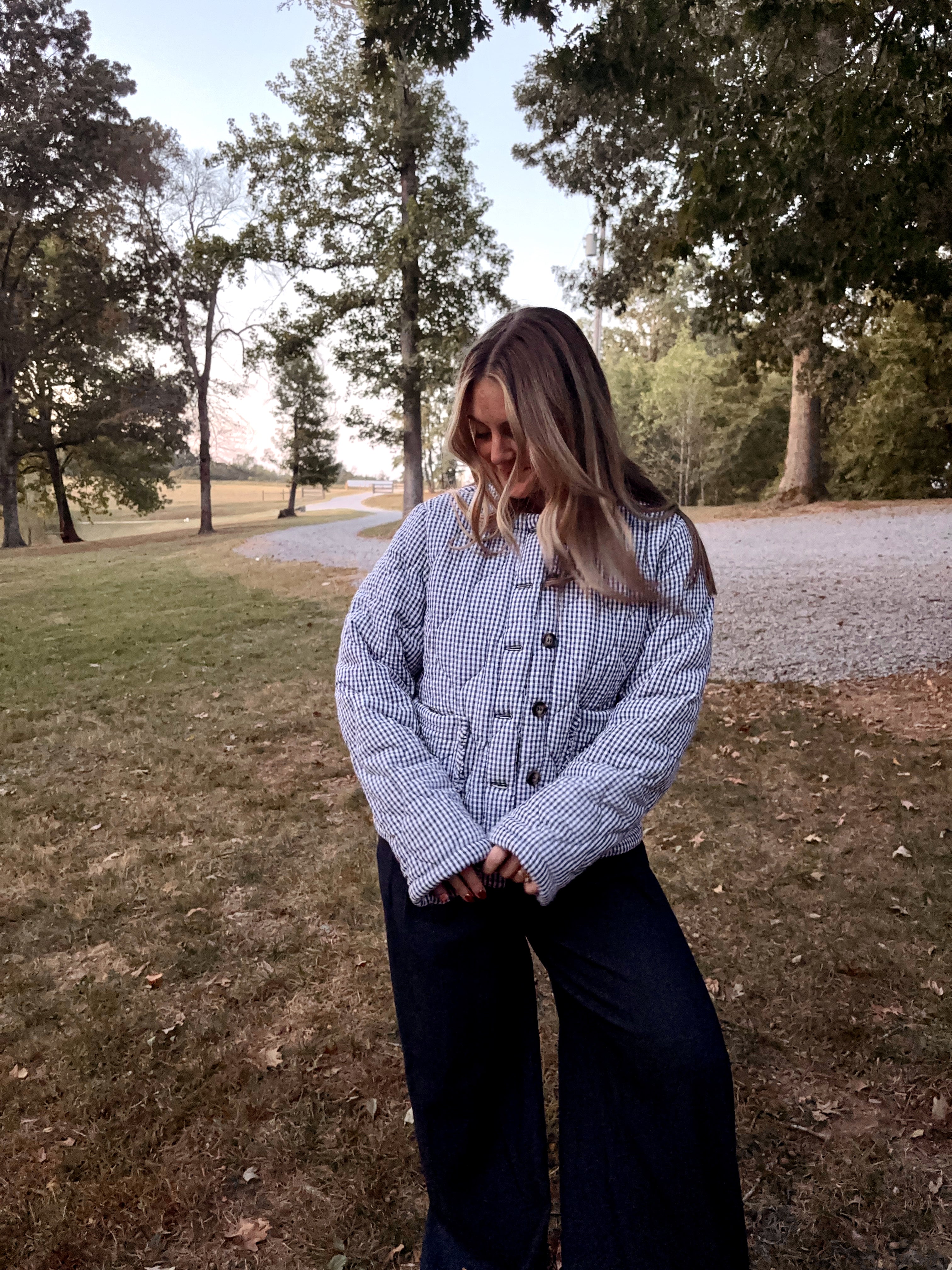 Navy Gingham Jacket