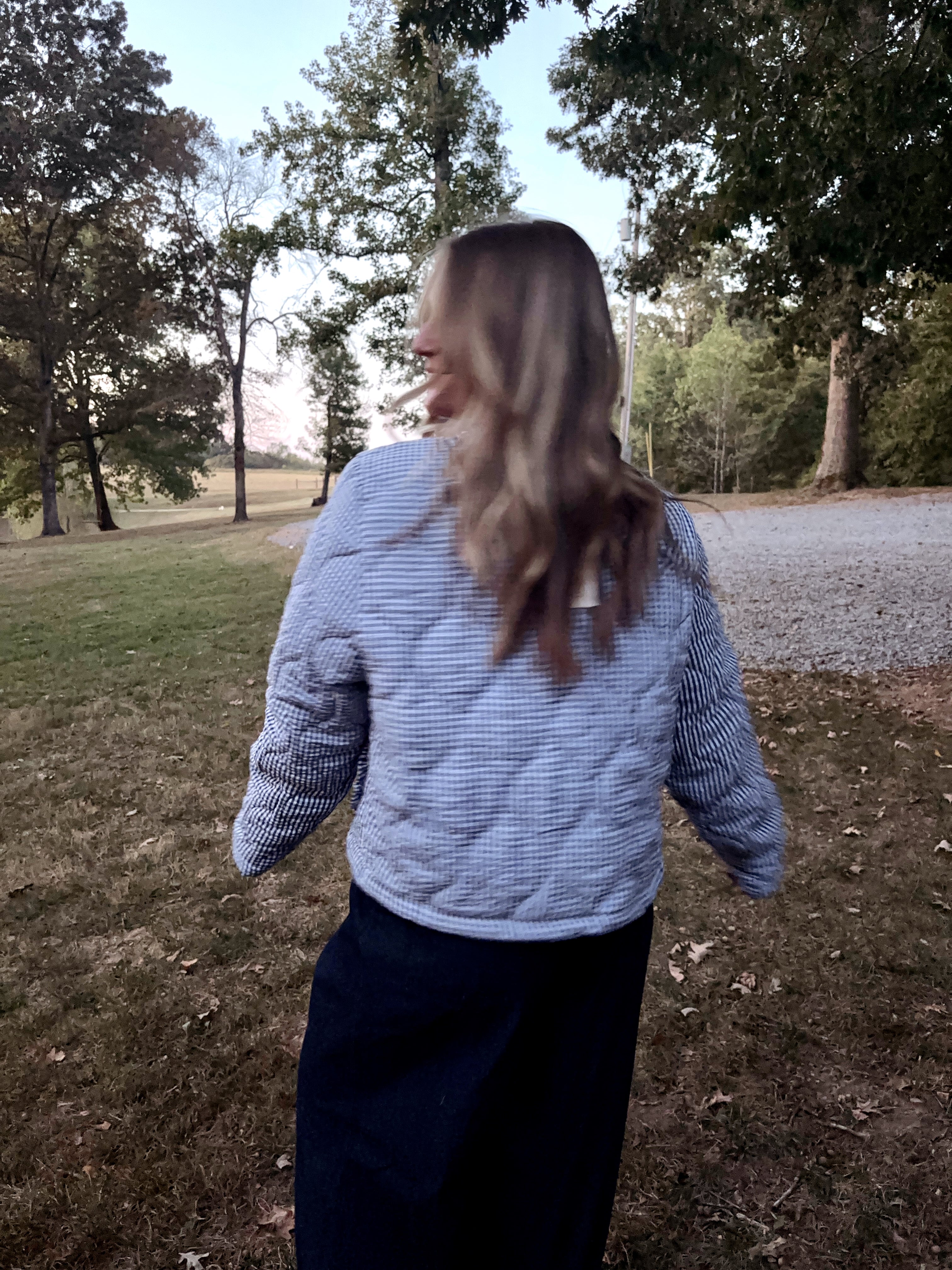 Navy Gingham Jacket