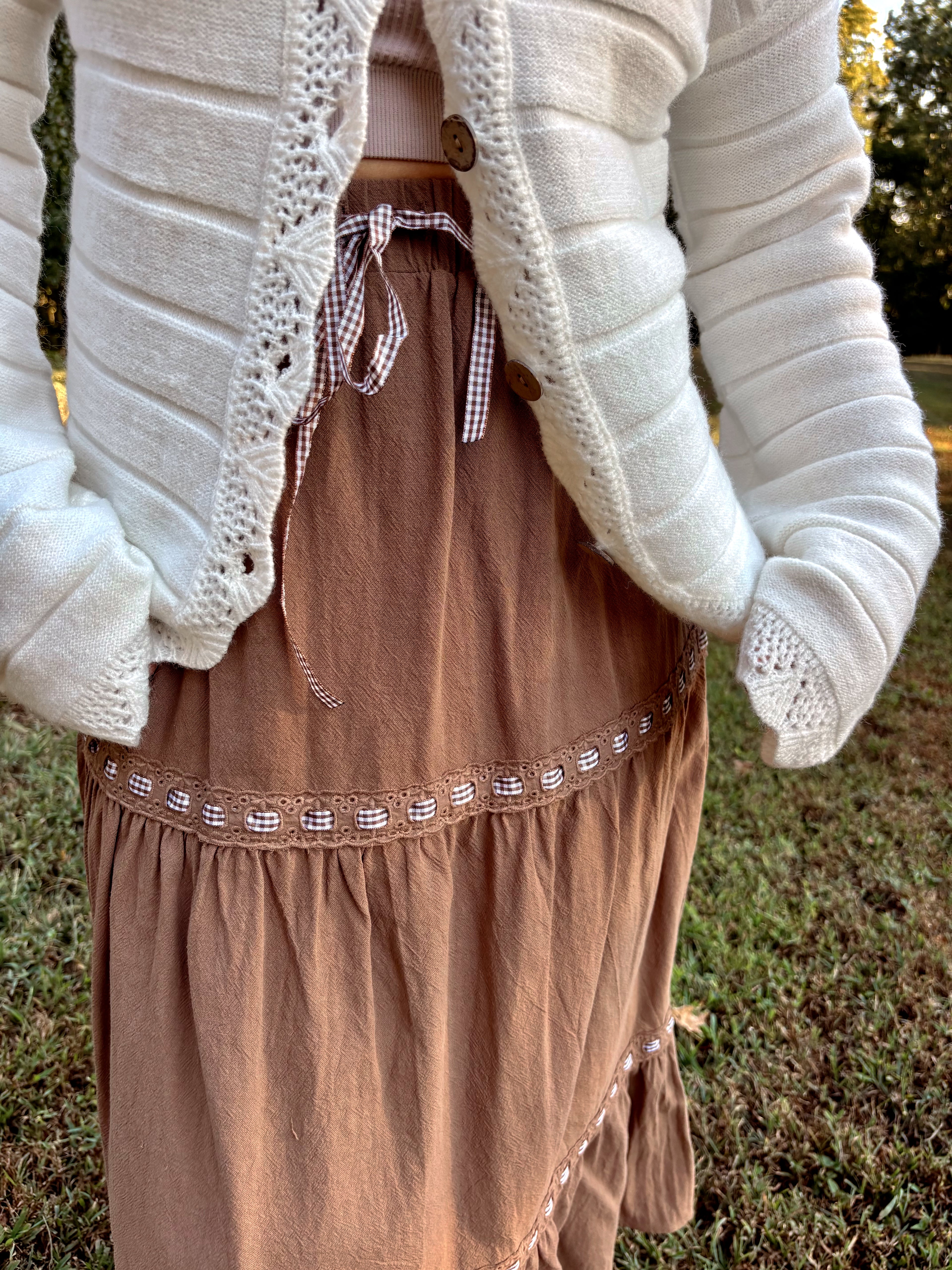 Bowie Detail Midi Skirt