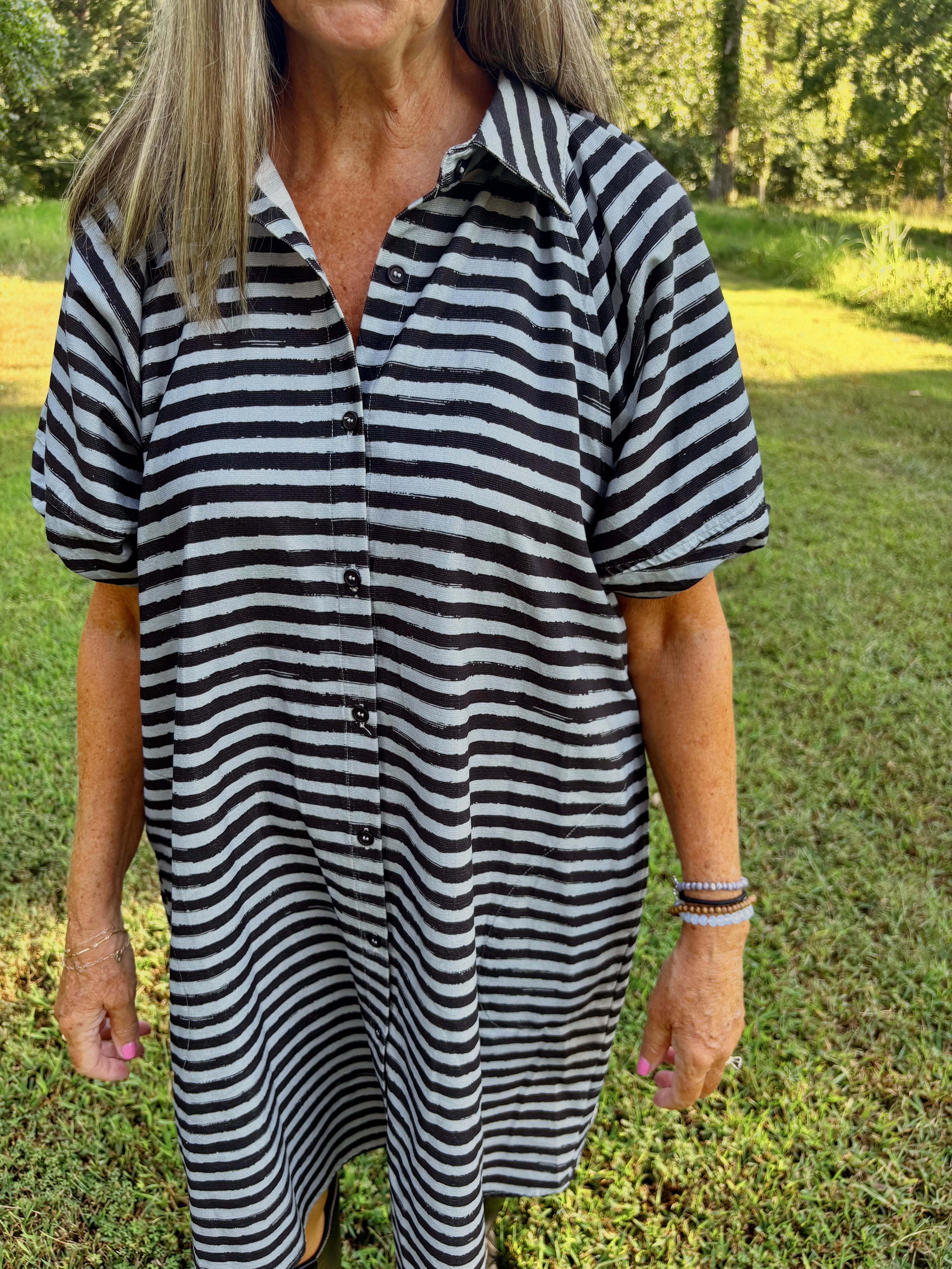 Shirley Striped Corduroy Dress