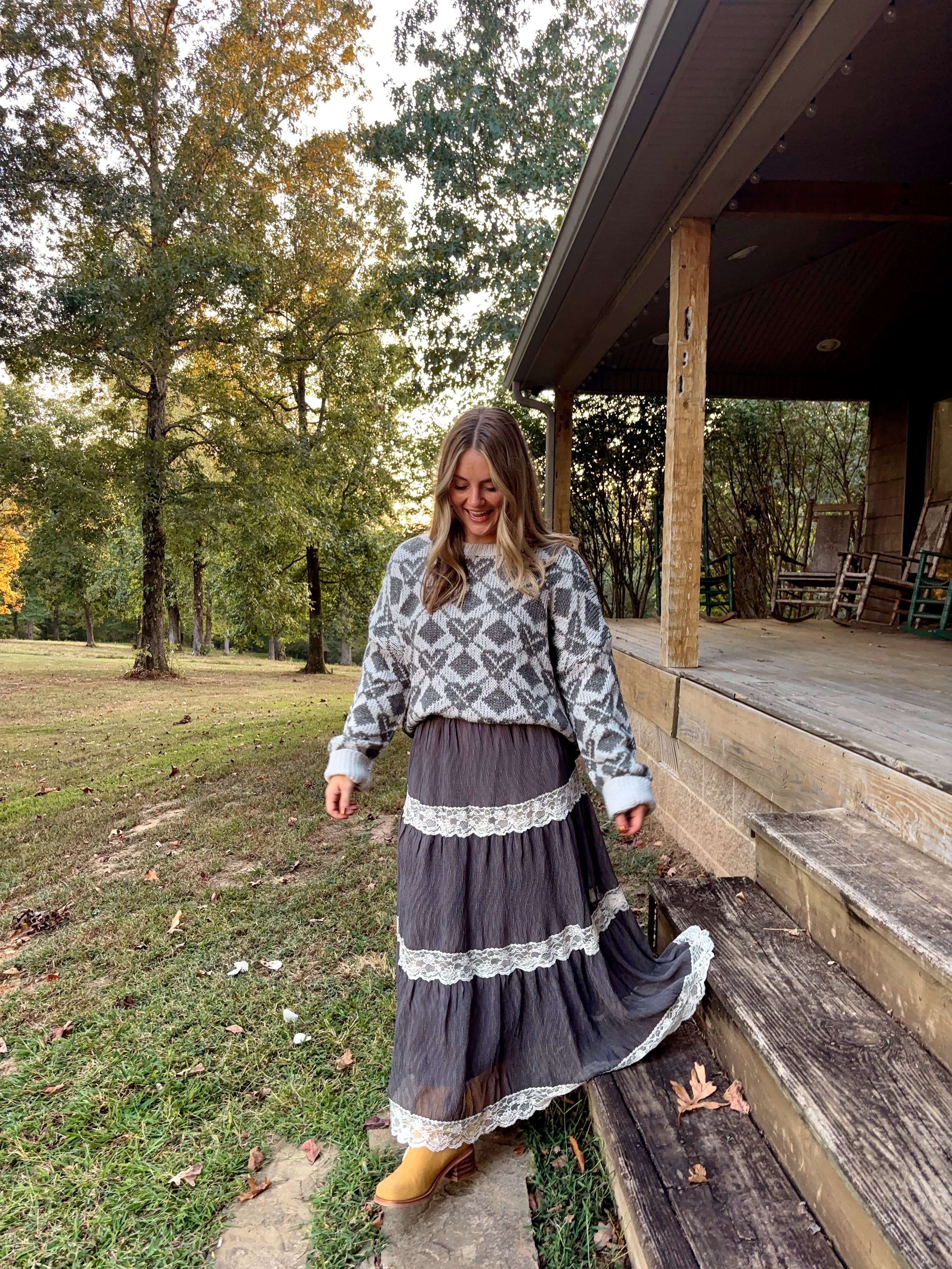 Mable Lace Tiered Skirt