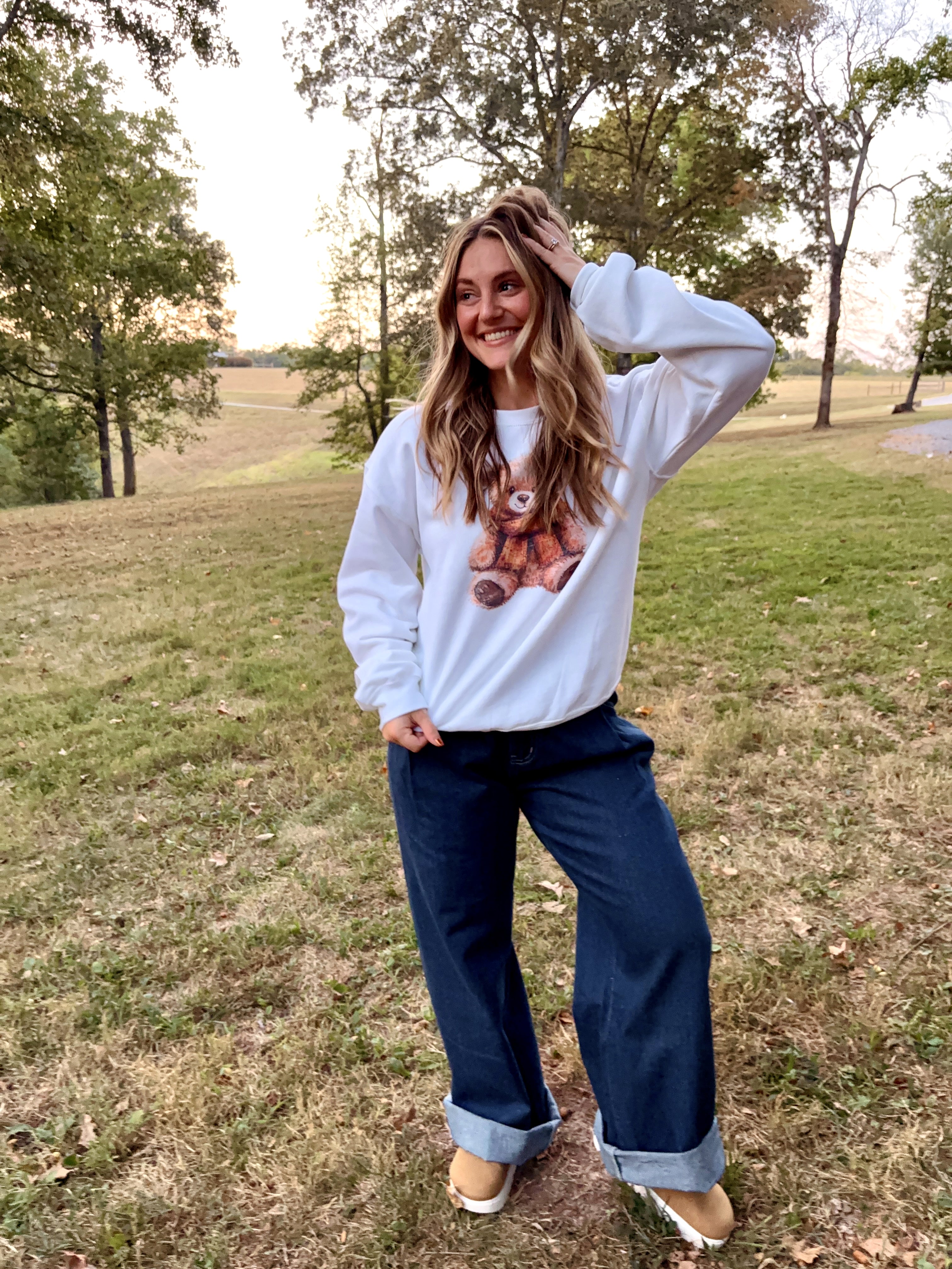 Cozy Fall Teddy Bear Sweatshirt