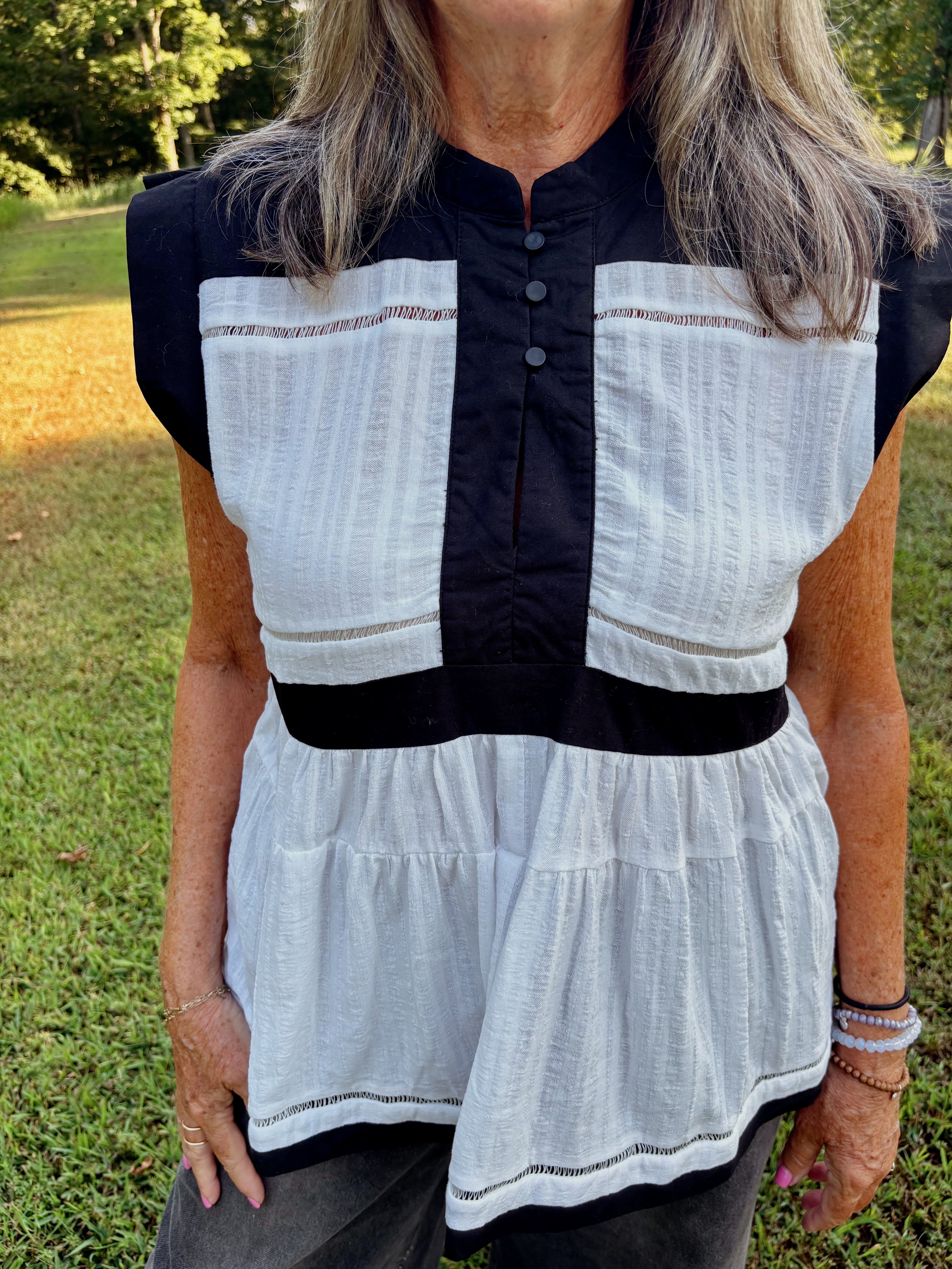 Annie Contrast Sleeveless Top