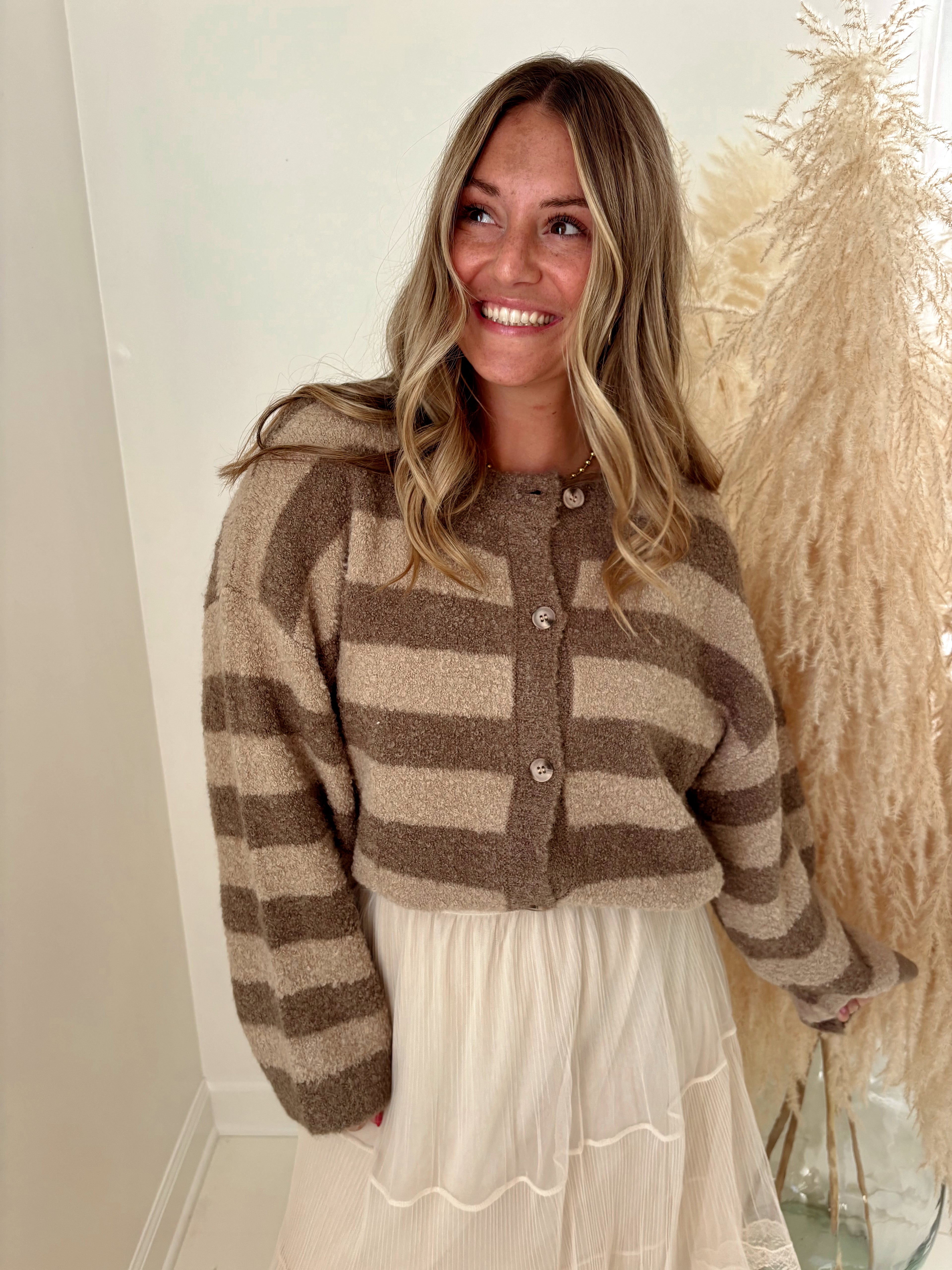 Latte Striped Cardigan