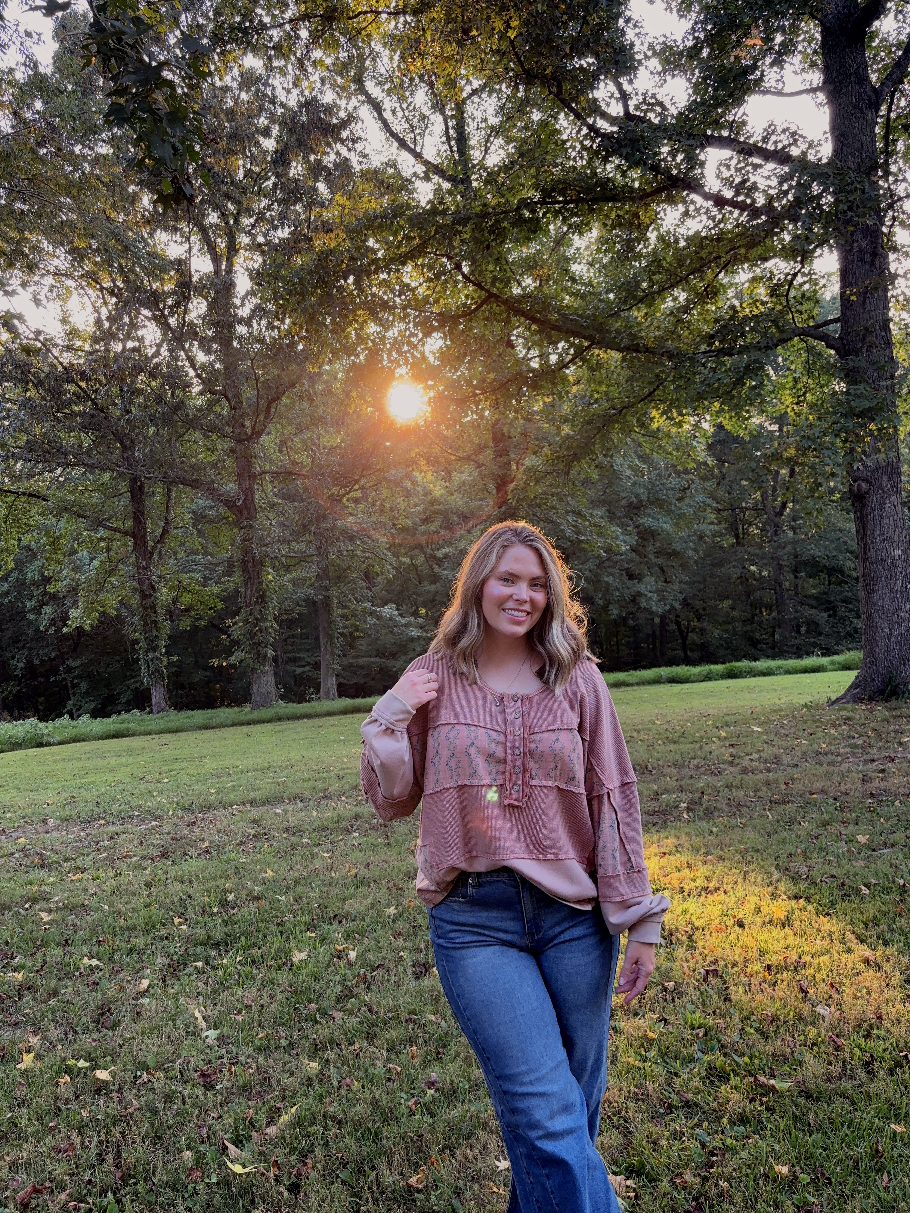 Faded Floral Casual Top