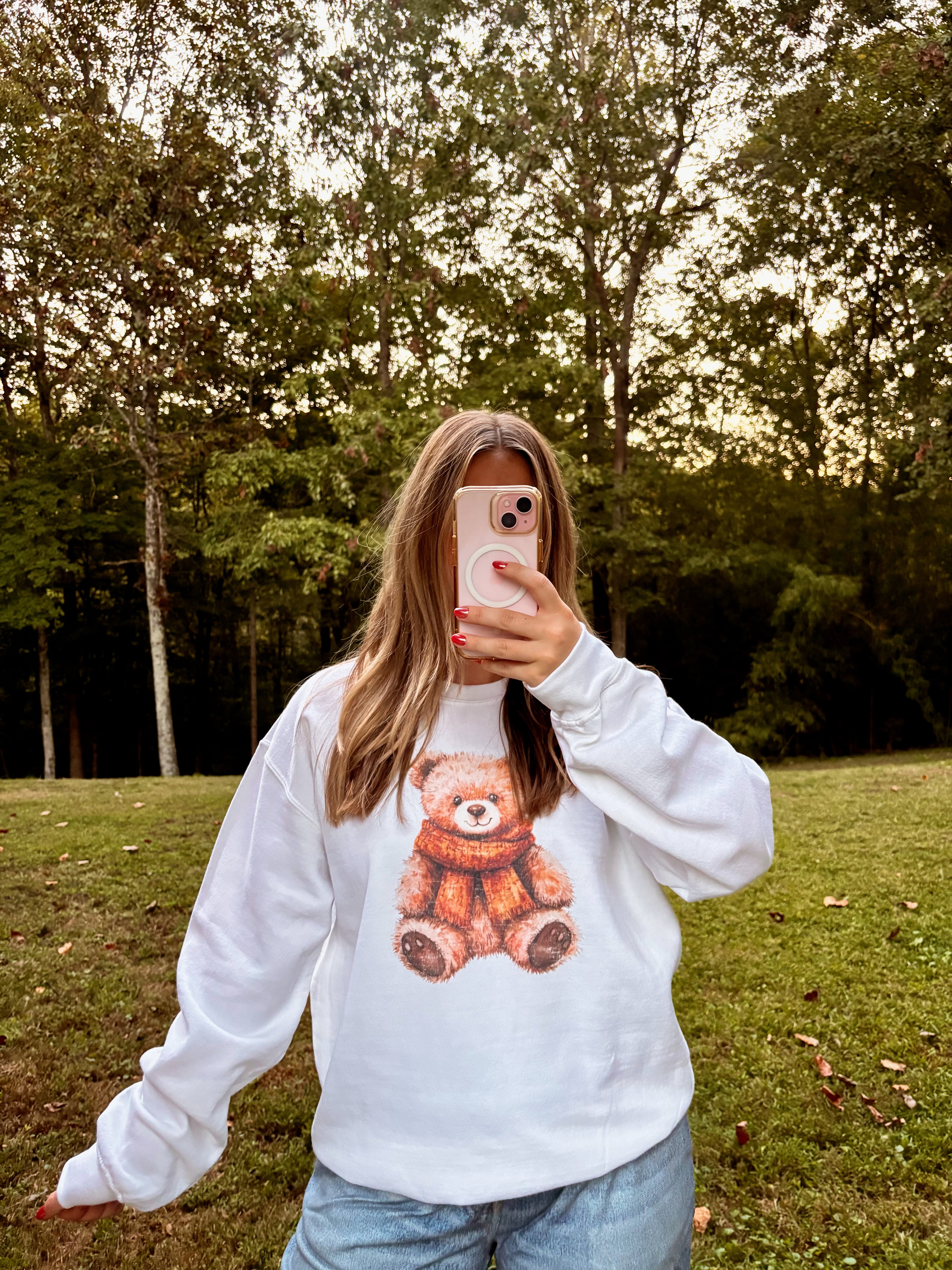 Cozy Fall Teddy Bear Sweatshirt