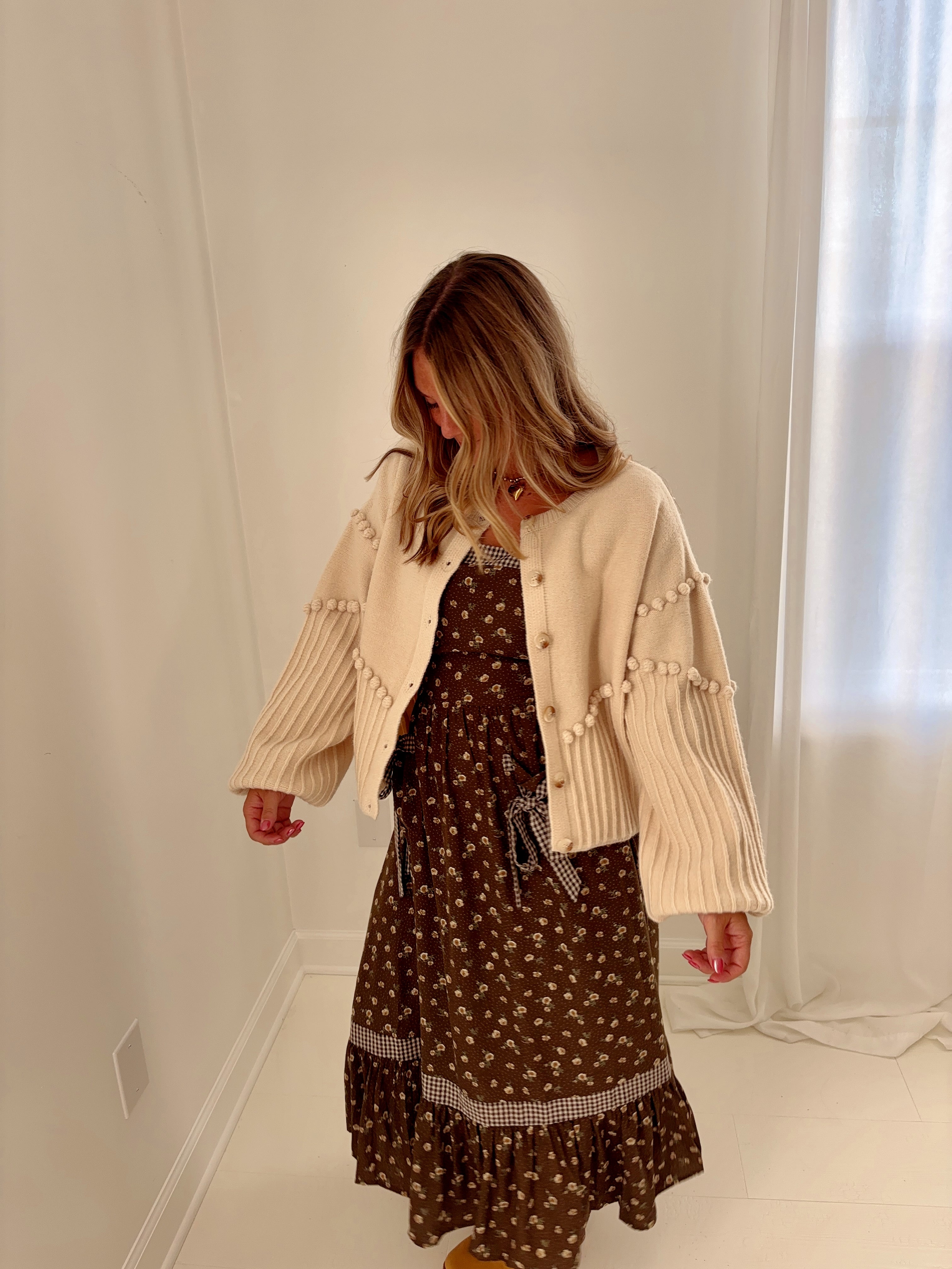 Pom Pom Sweater Cardigan
