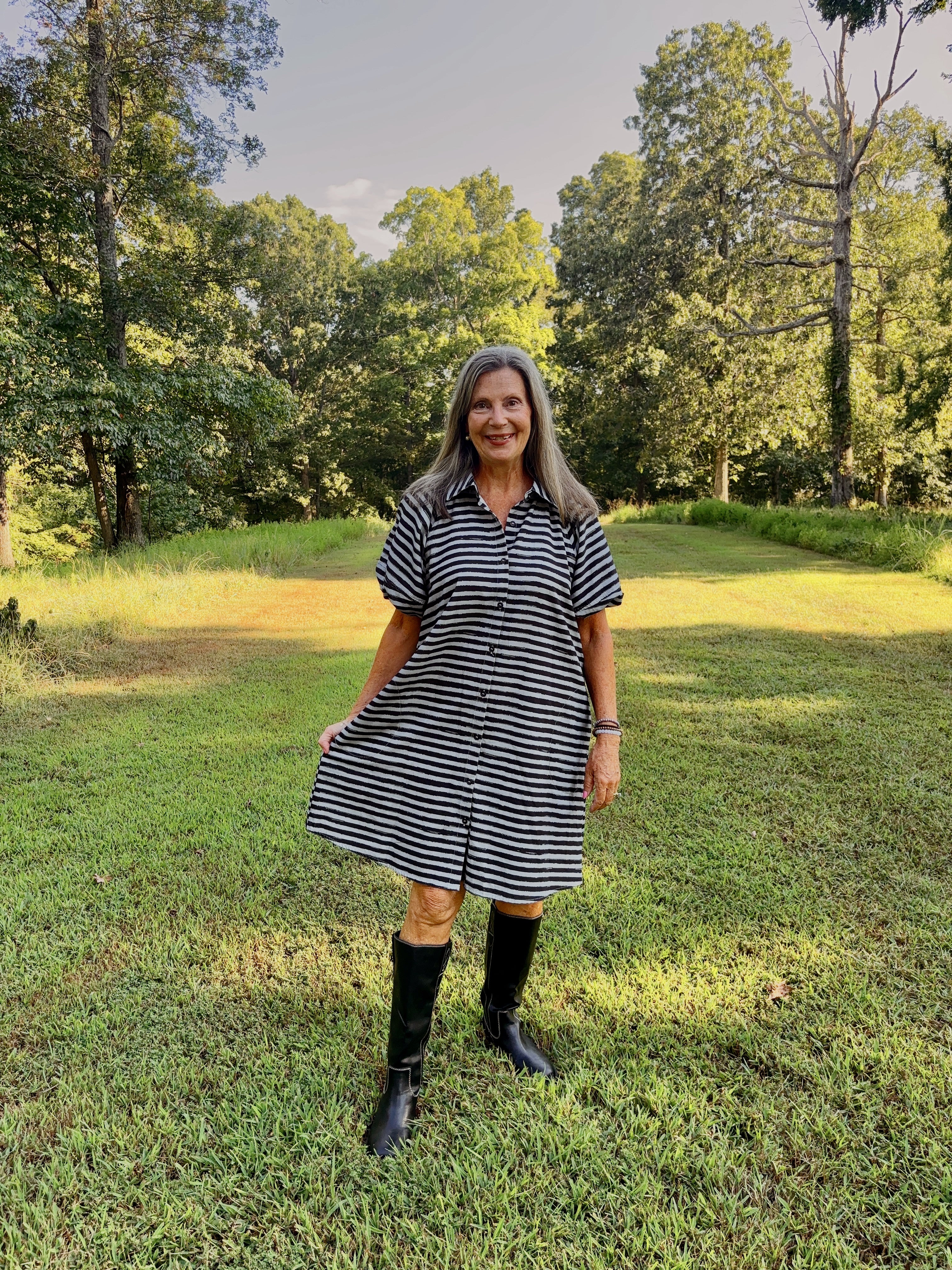Shirley Striped Corduroy Dress