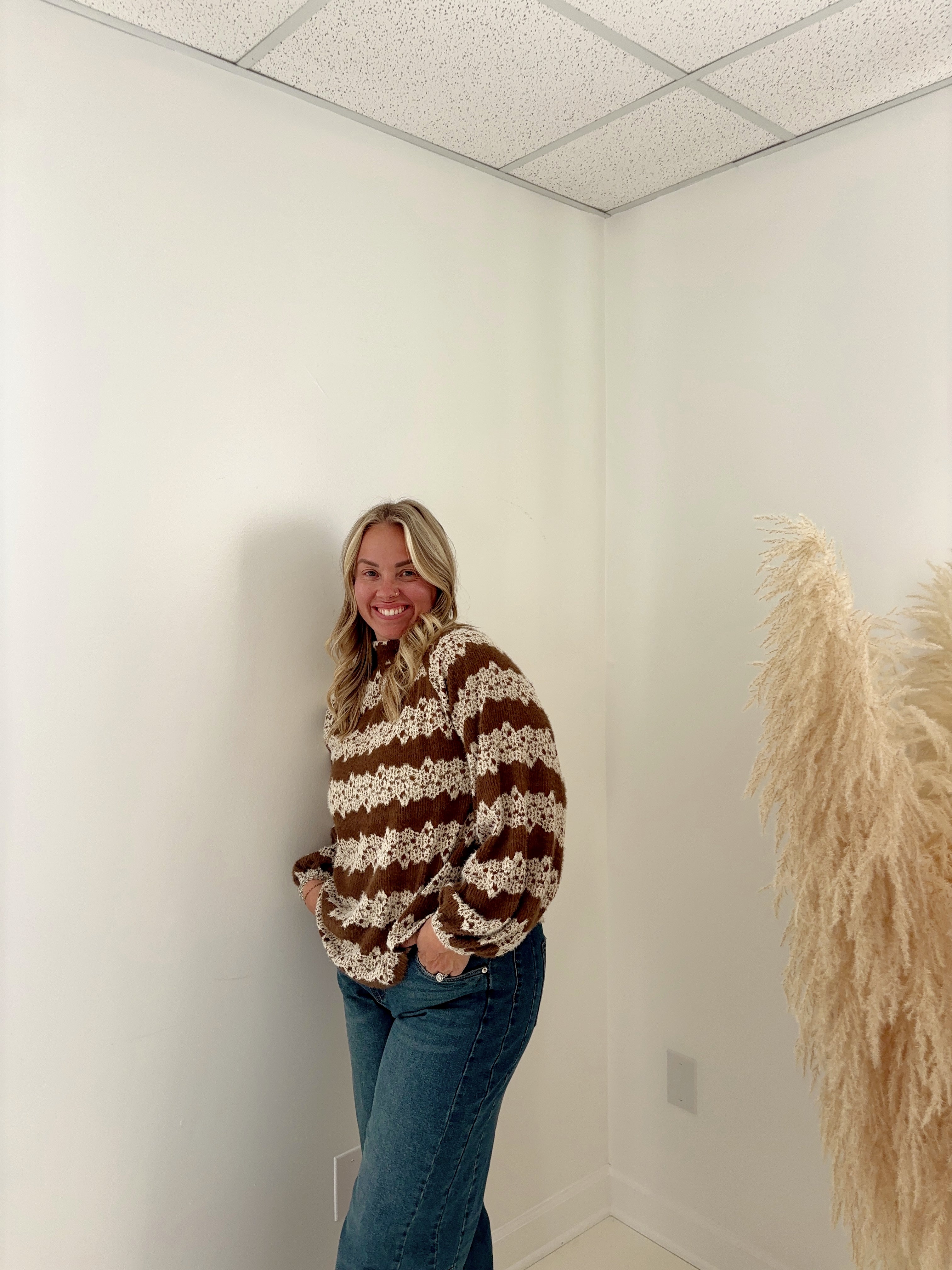 Brushed Soft Knit Floral Sweater