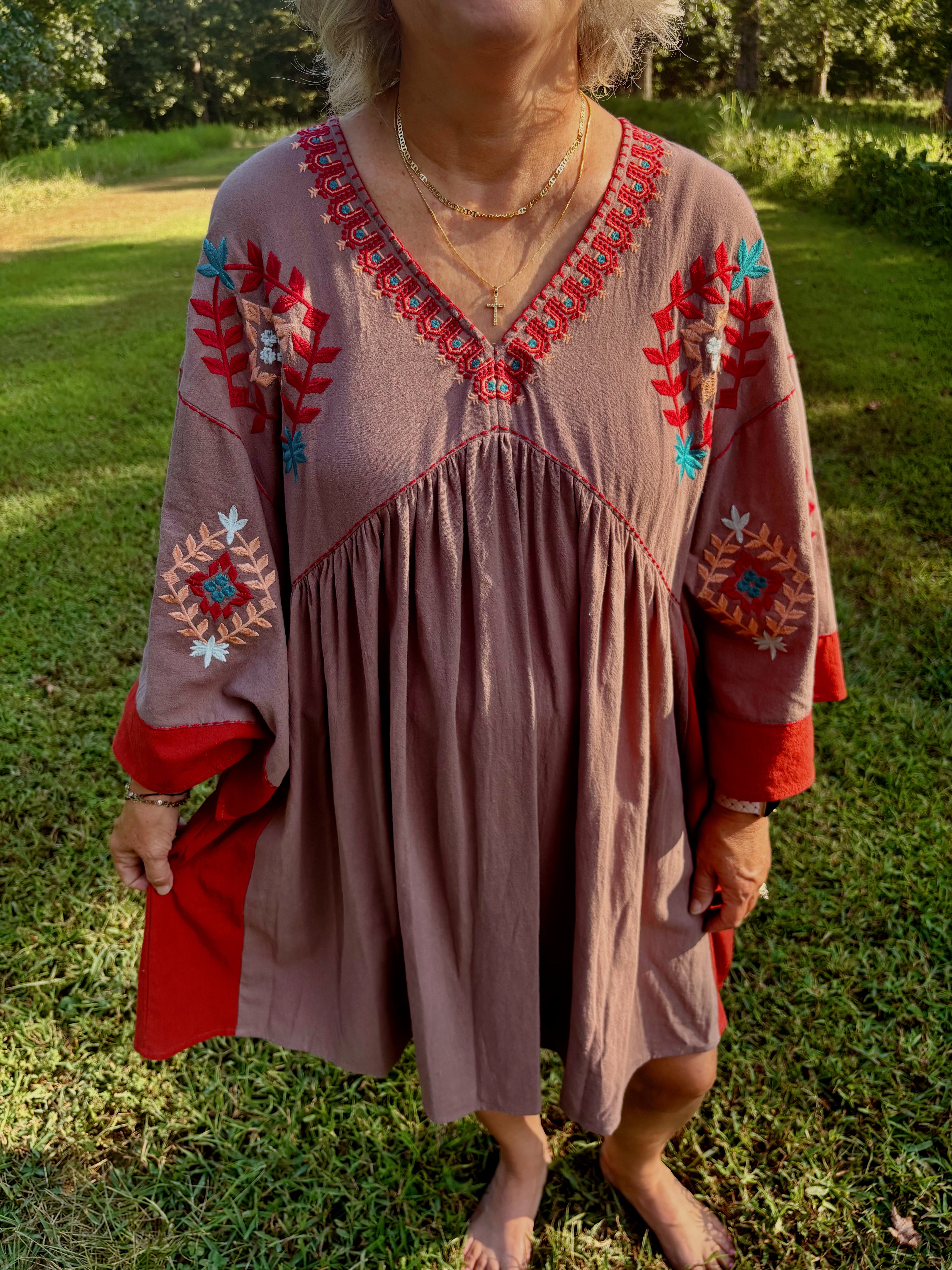 Montana Skies Embroidered Dress
