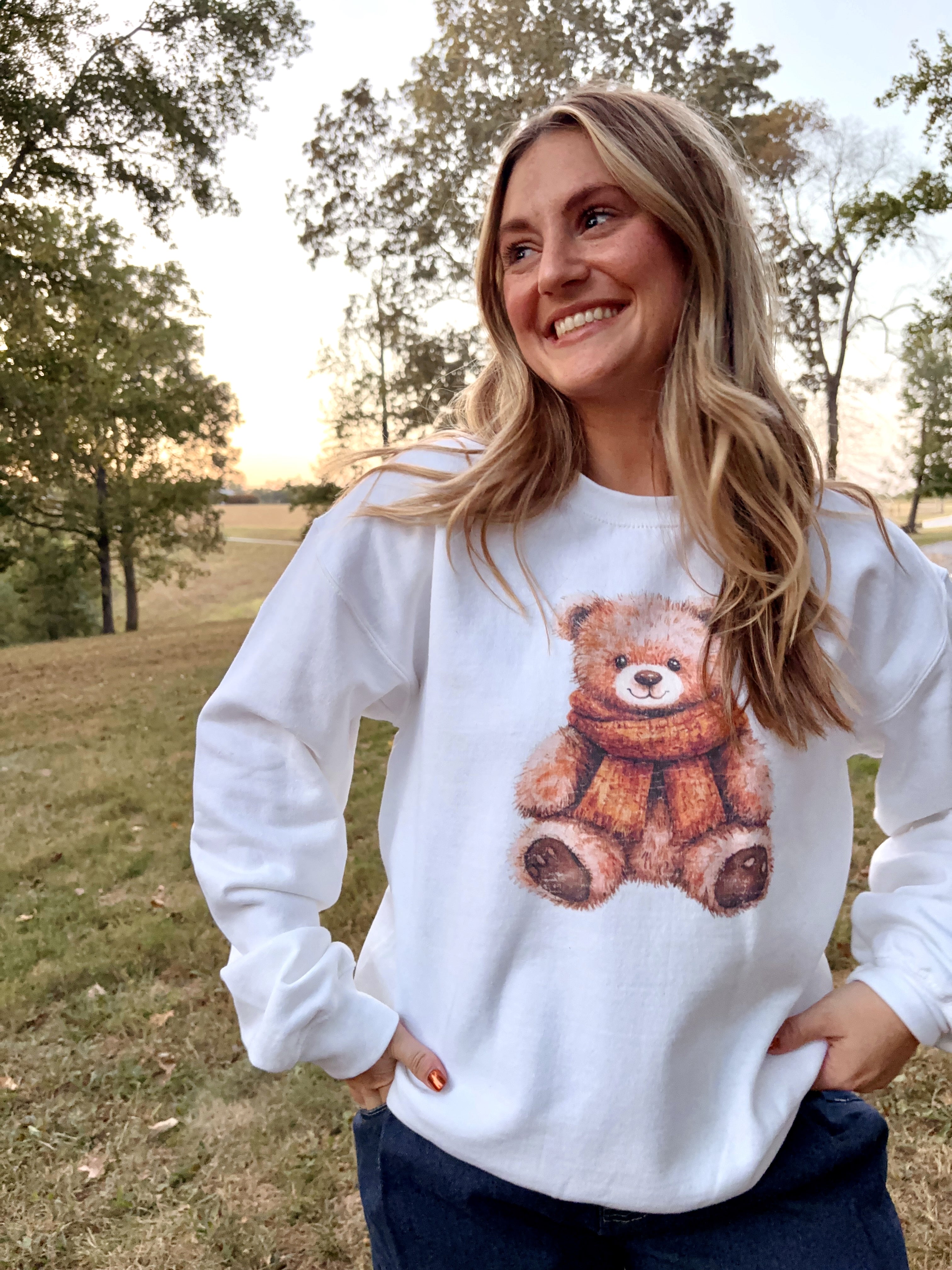 Cozy Fall Teddy Bear Sweatshirt