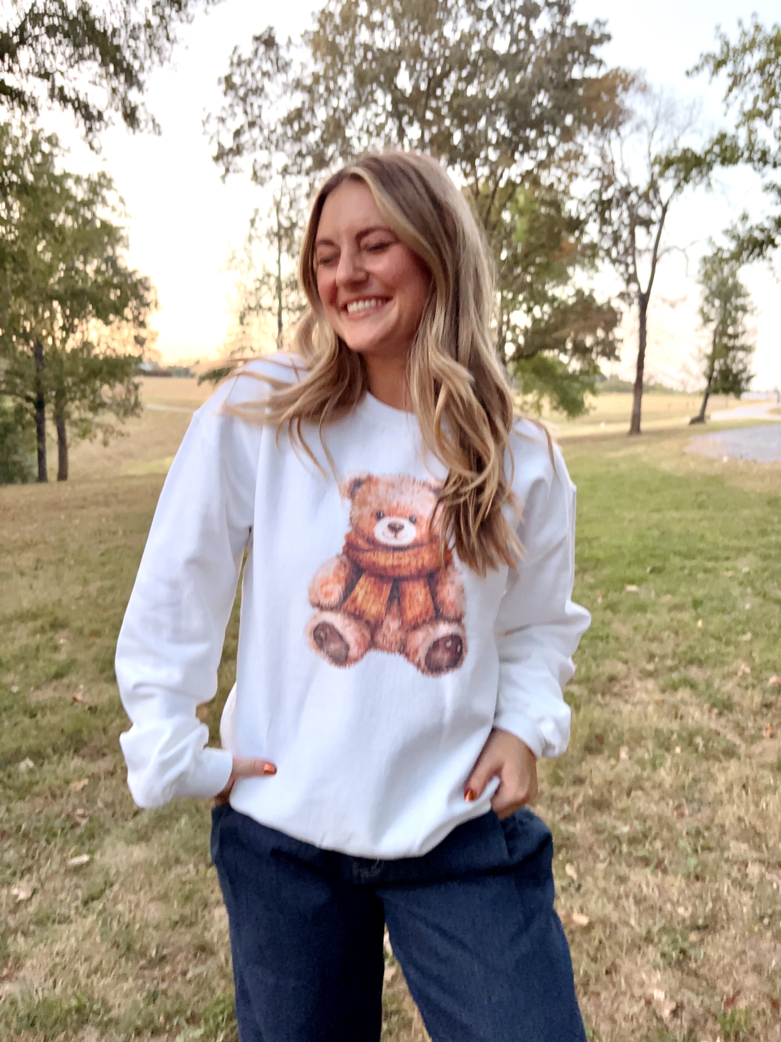 Cozy Fall Teddy Bear Sweatshirt