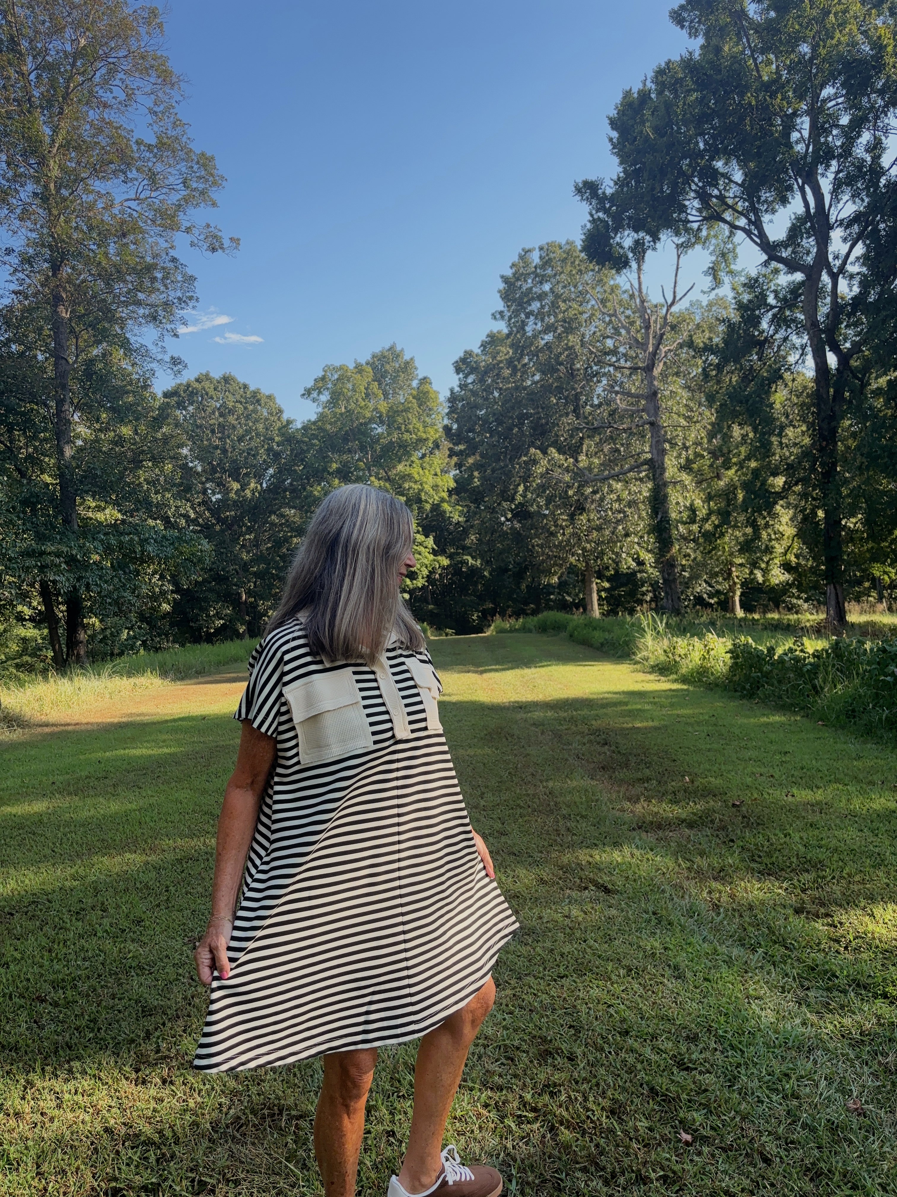 Simple Striped Knit Dress