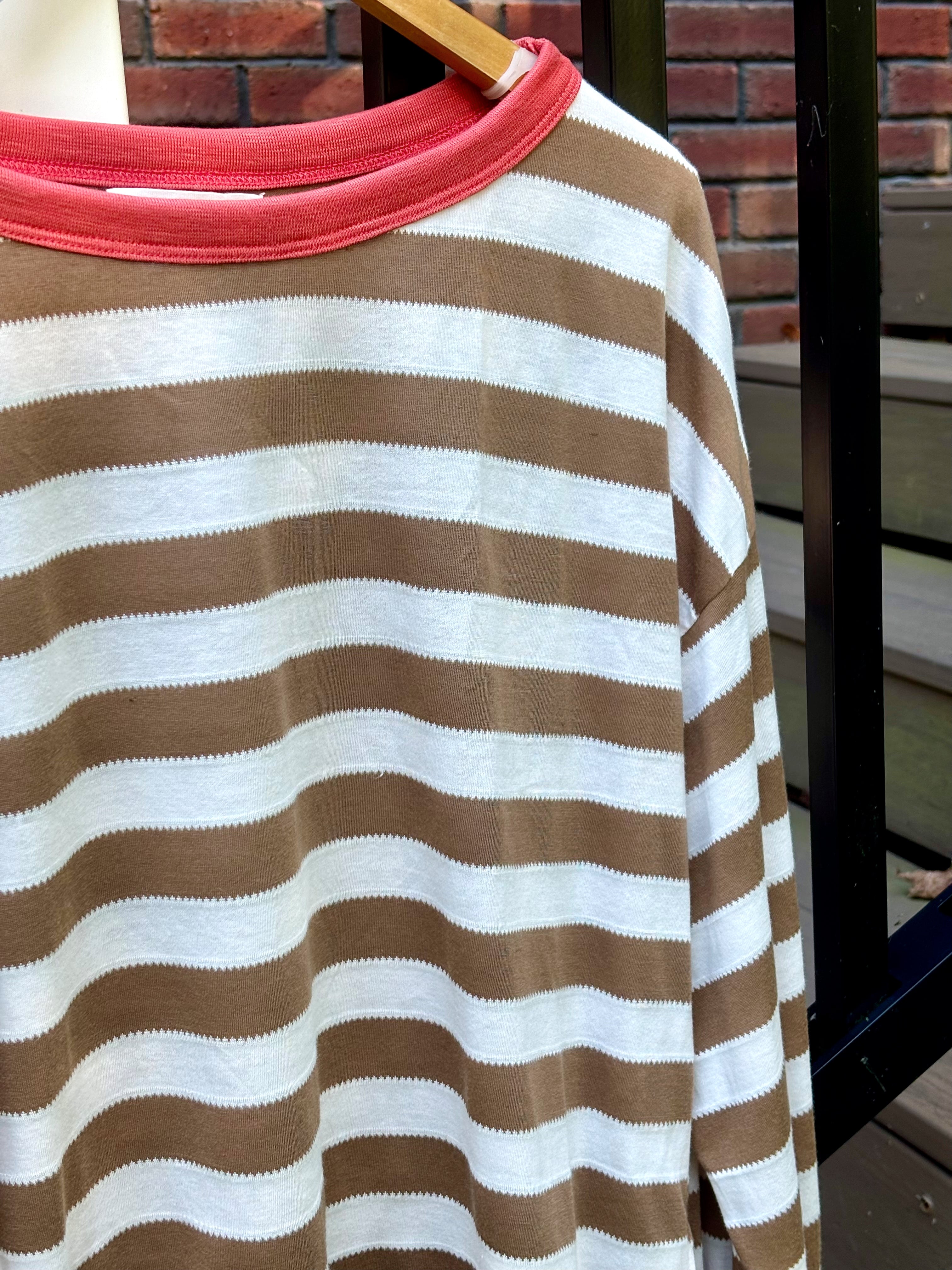 Mocha Soft Striped Top