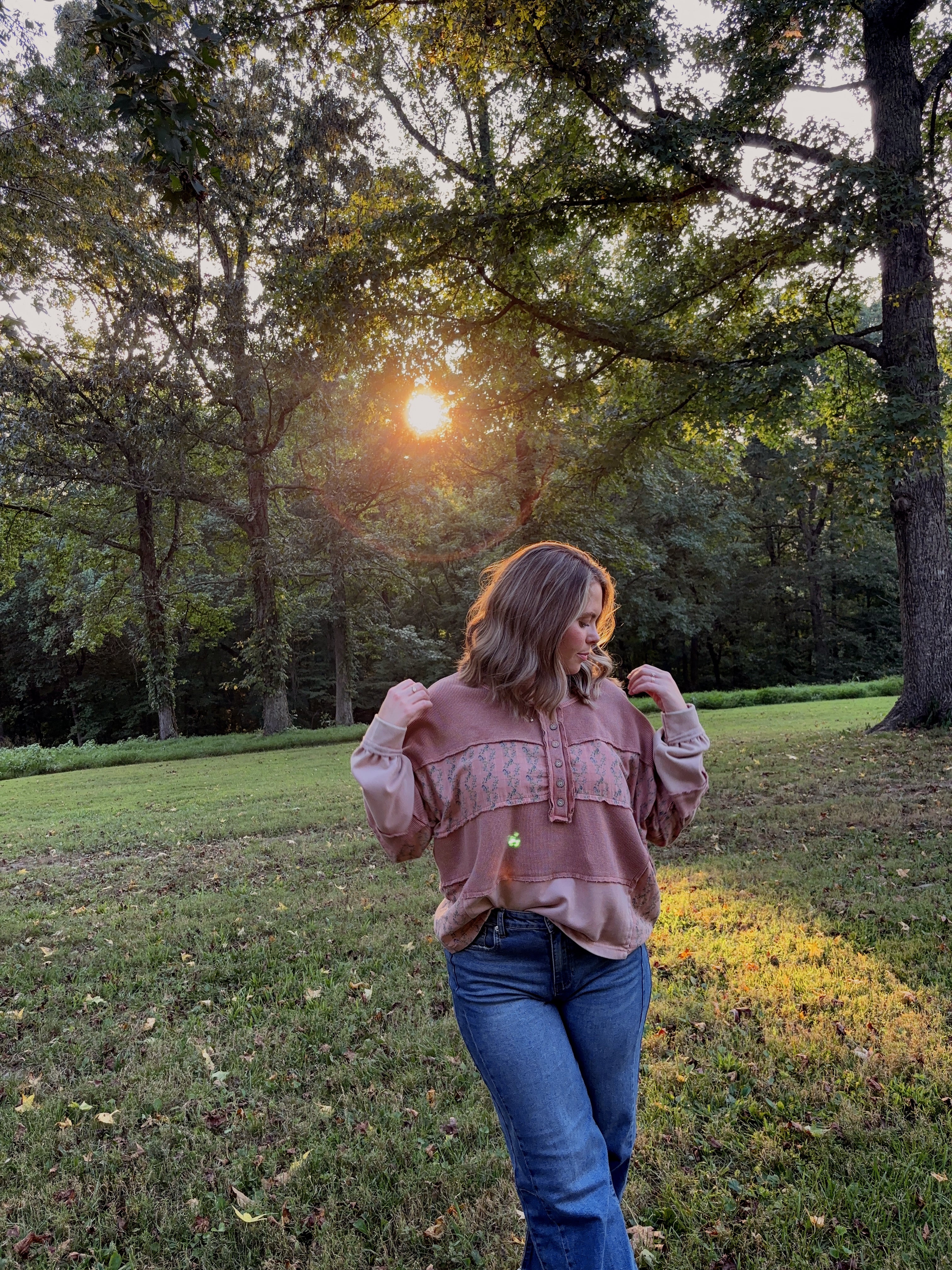 Faded Floral Casual Top
