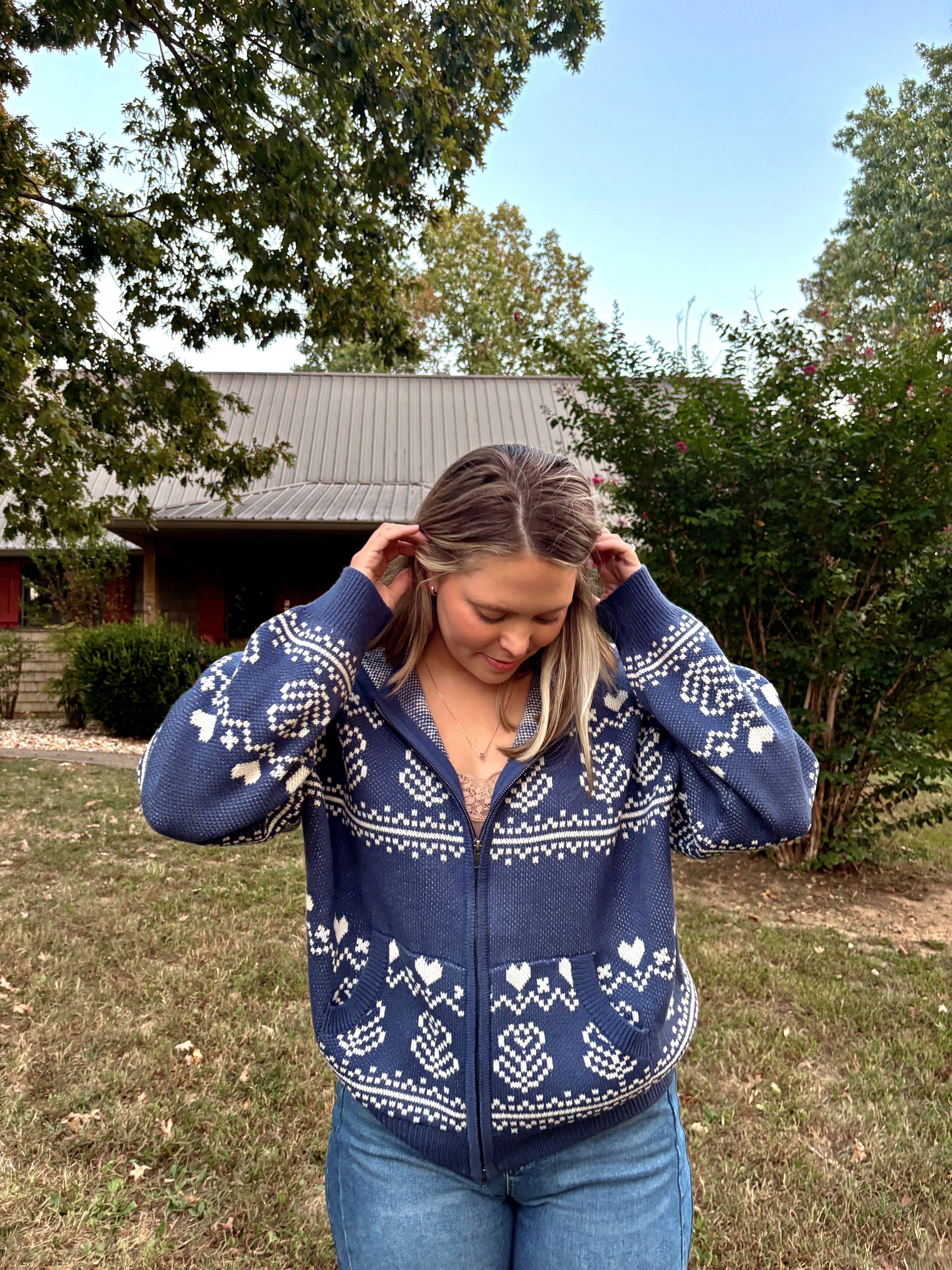Ginnie Jacquard Zip Up Jacket