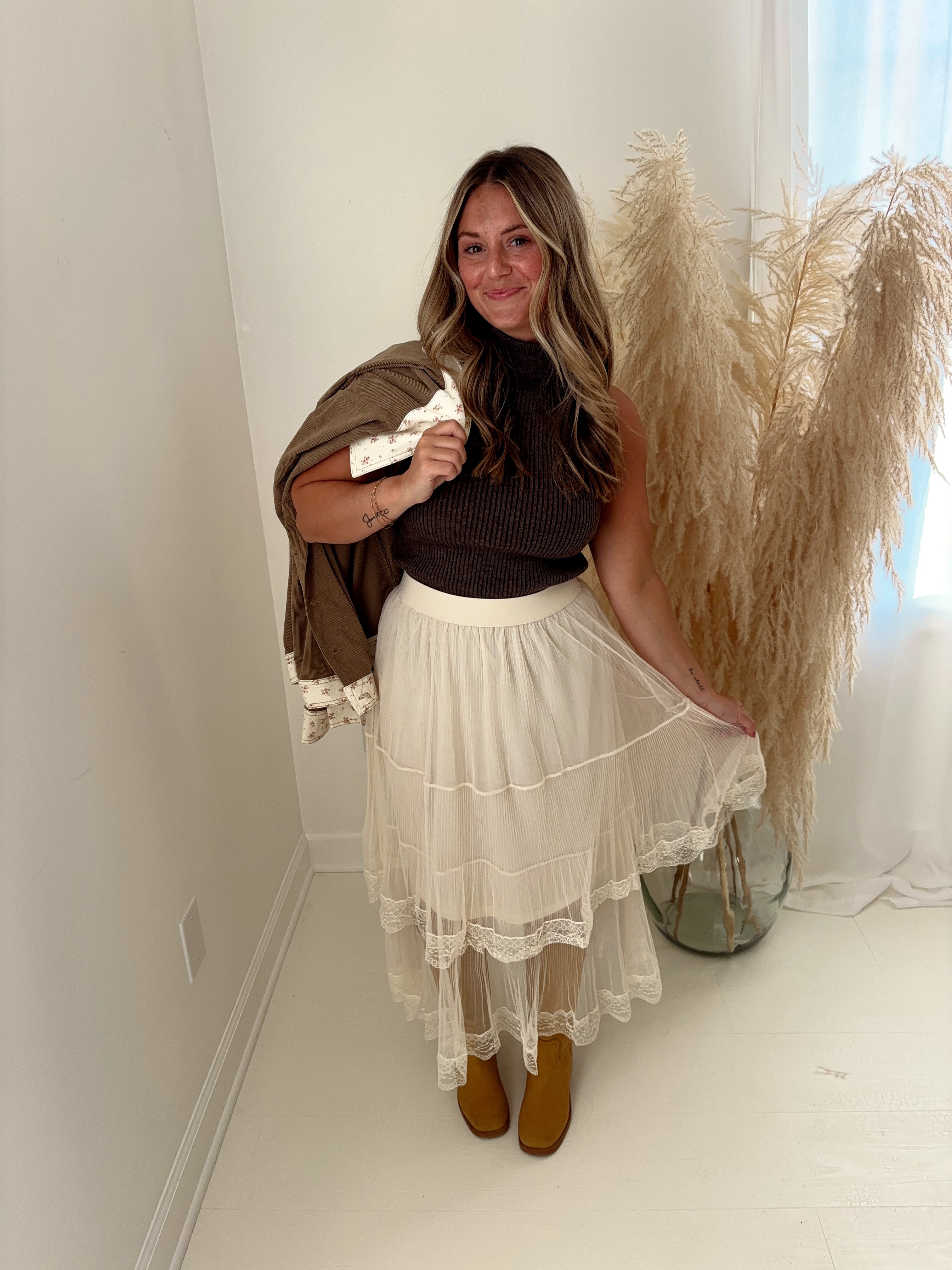Layla Ruffle Midi Skirt