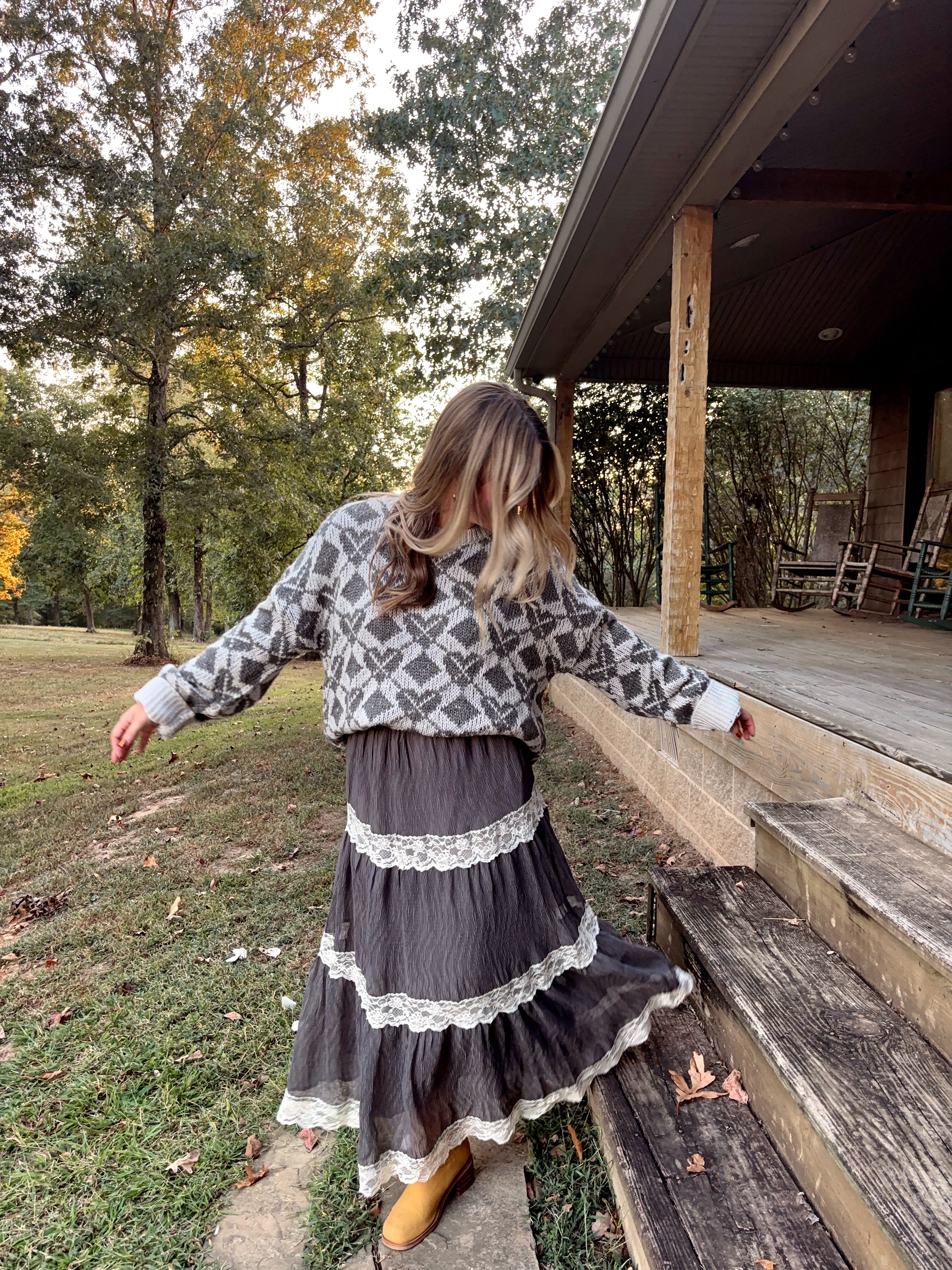 Mable Lace Tiered Skirt