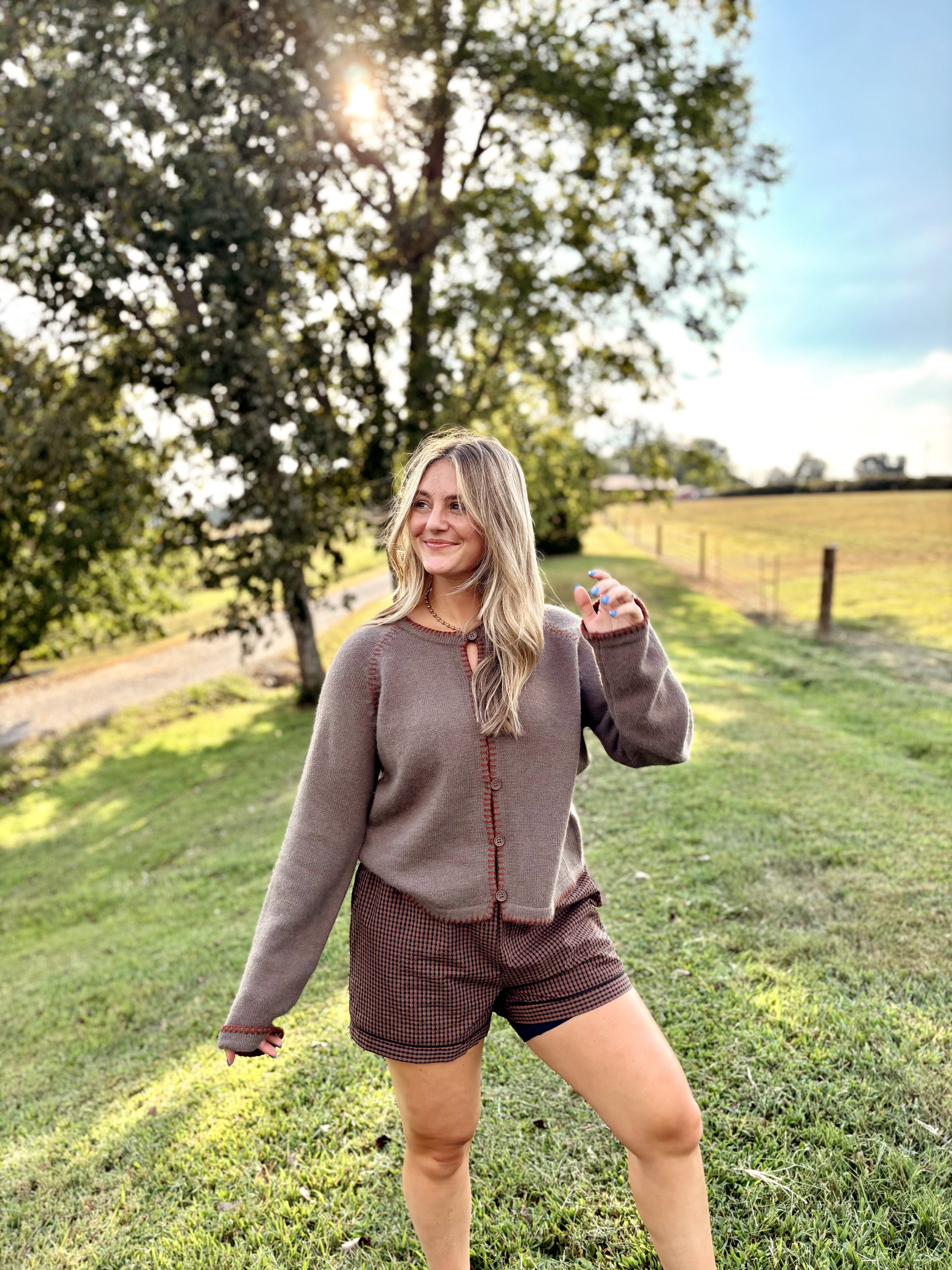 Mocha Muse Button Cardigan
