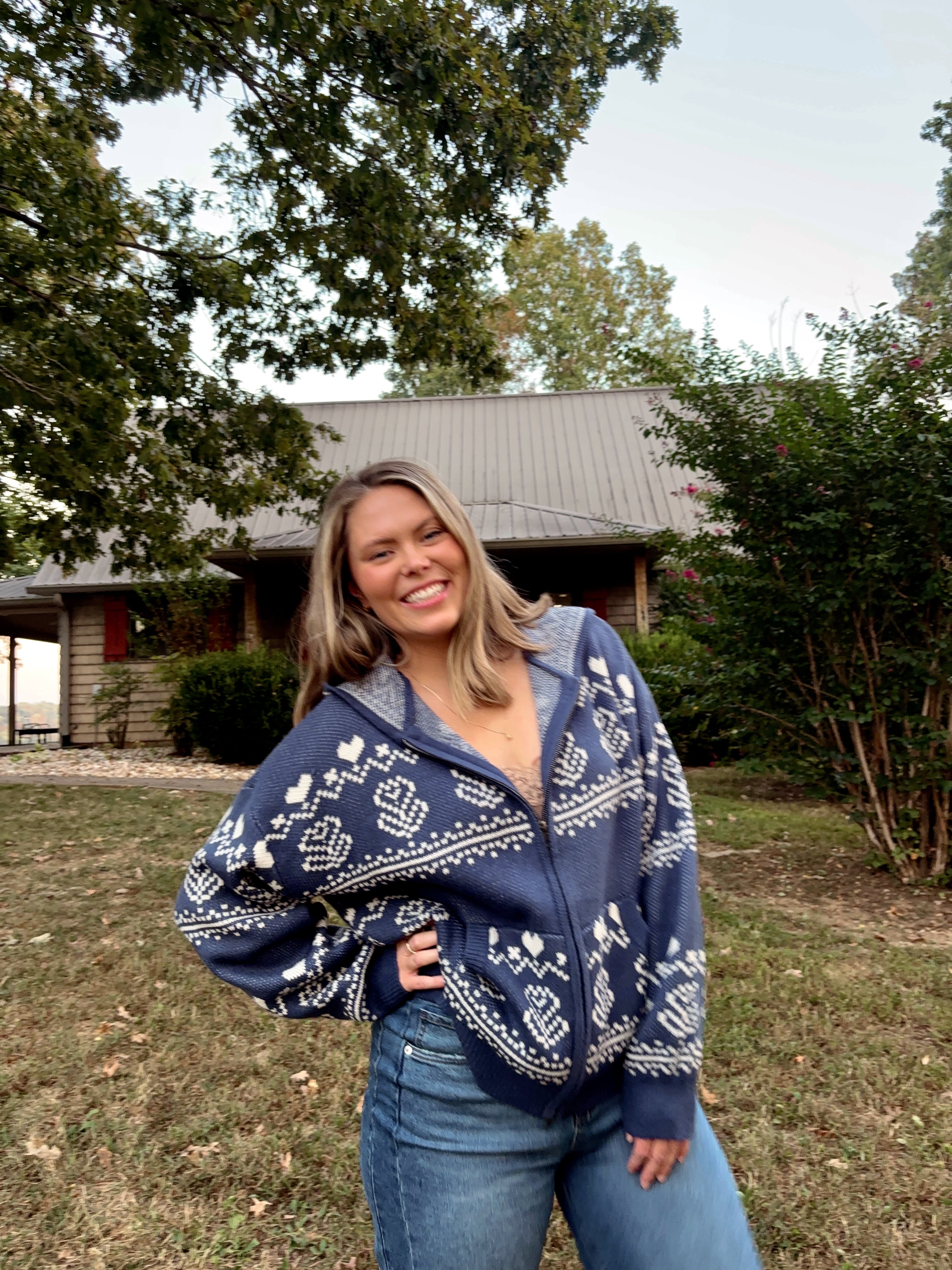 Ginnie Jacquard Zip Up Jacket