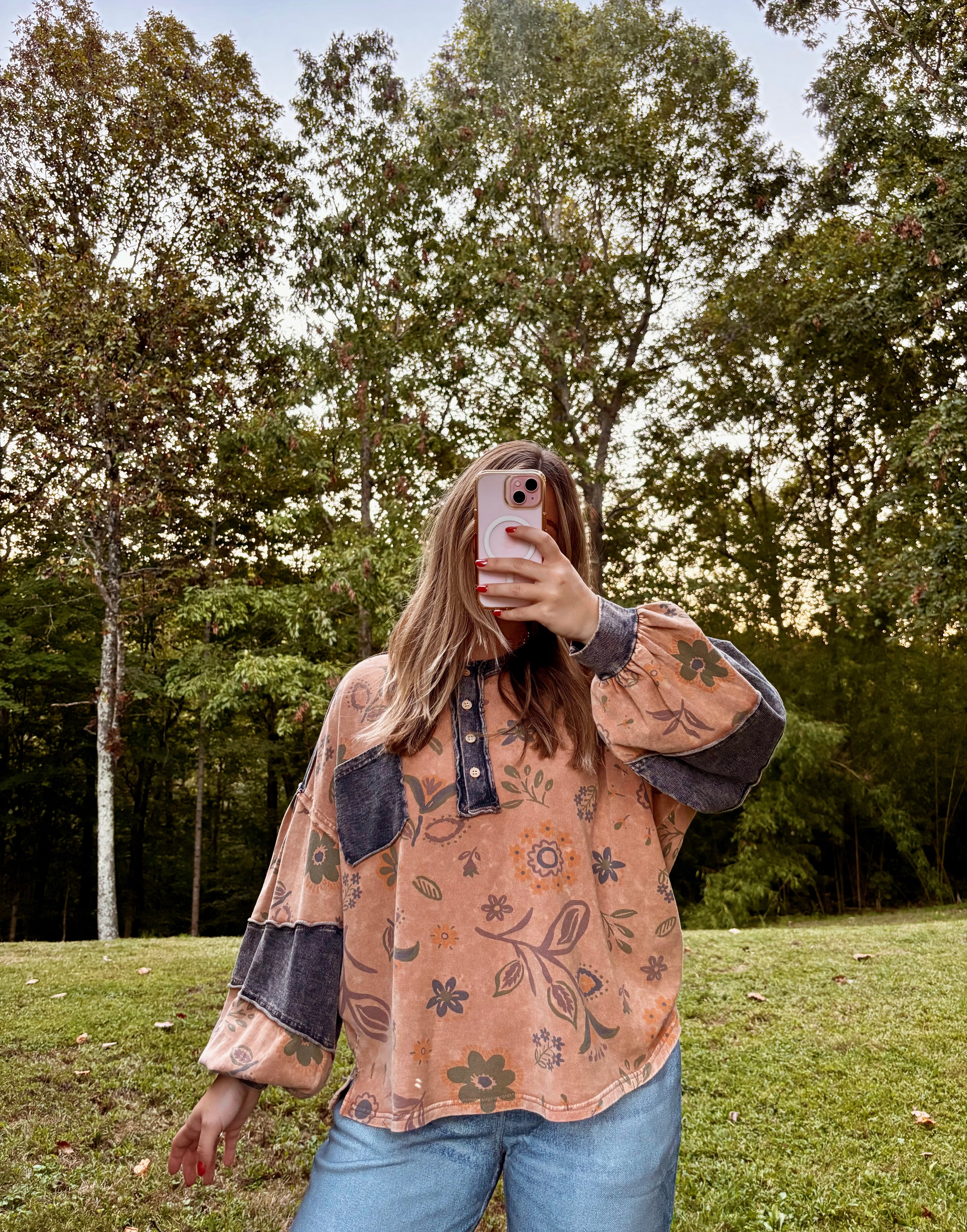 Mocha Floral Top