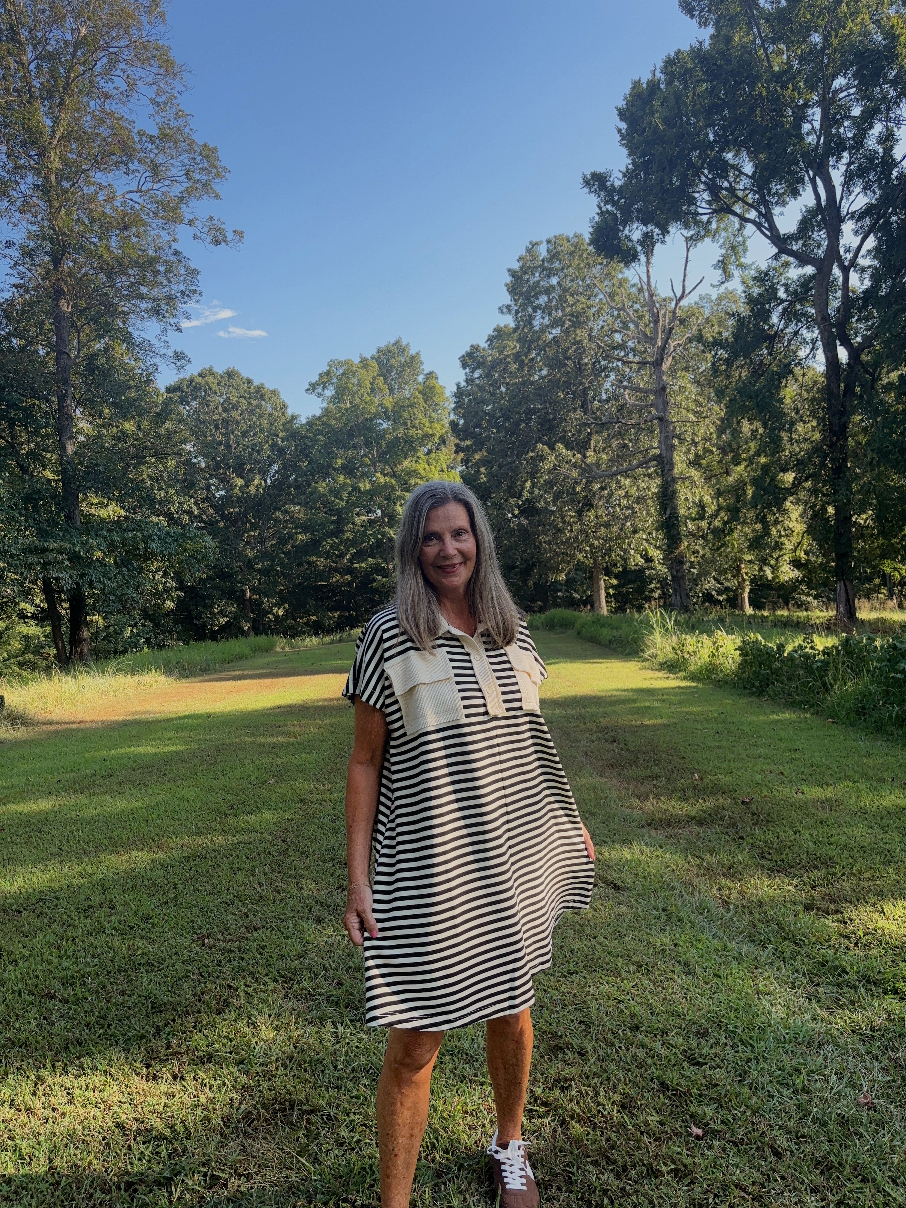 Simple Striped Knit Dress