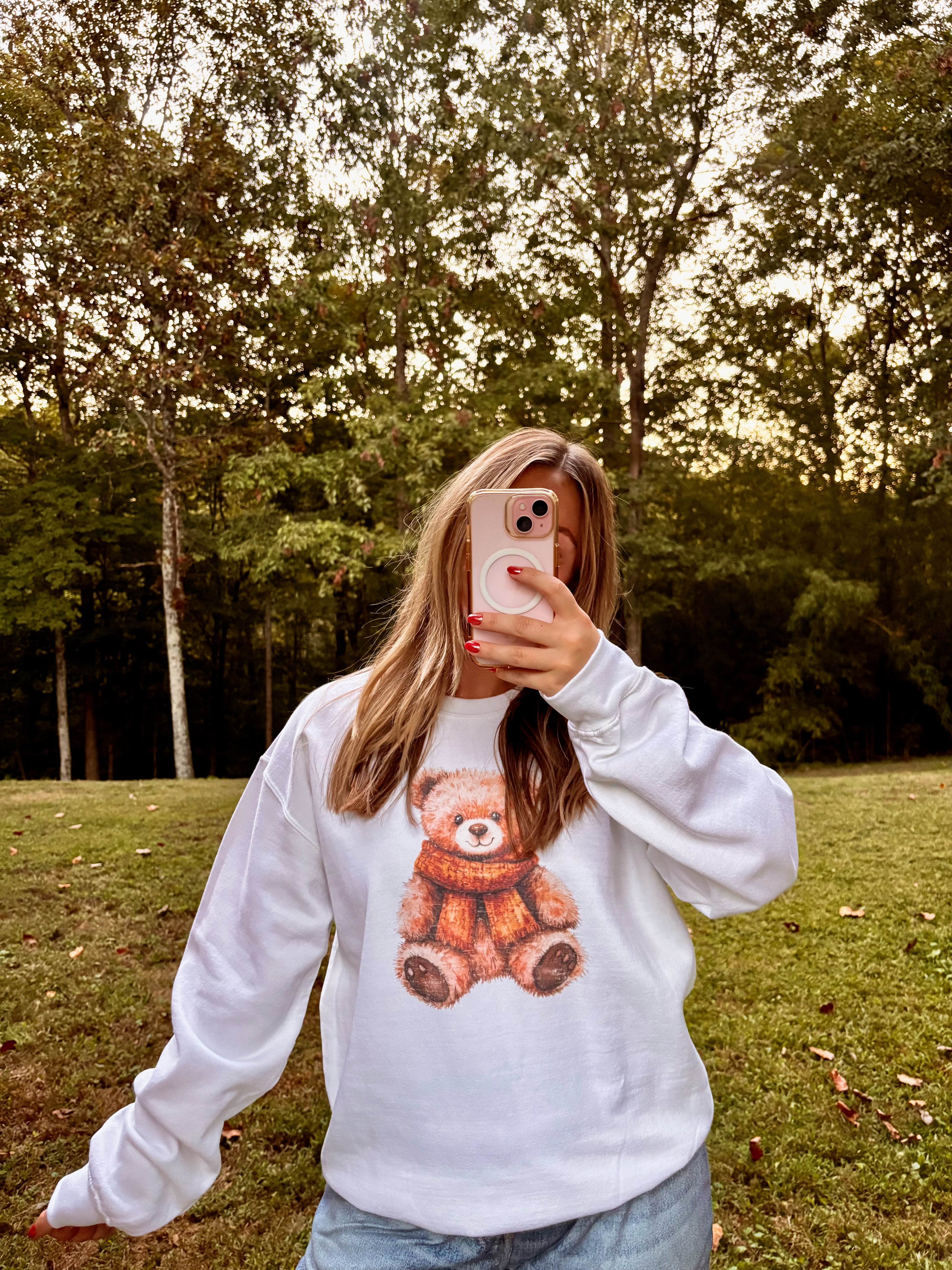 Cozy Fall Teddy Bear Sweatshirt