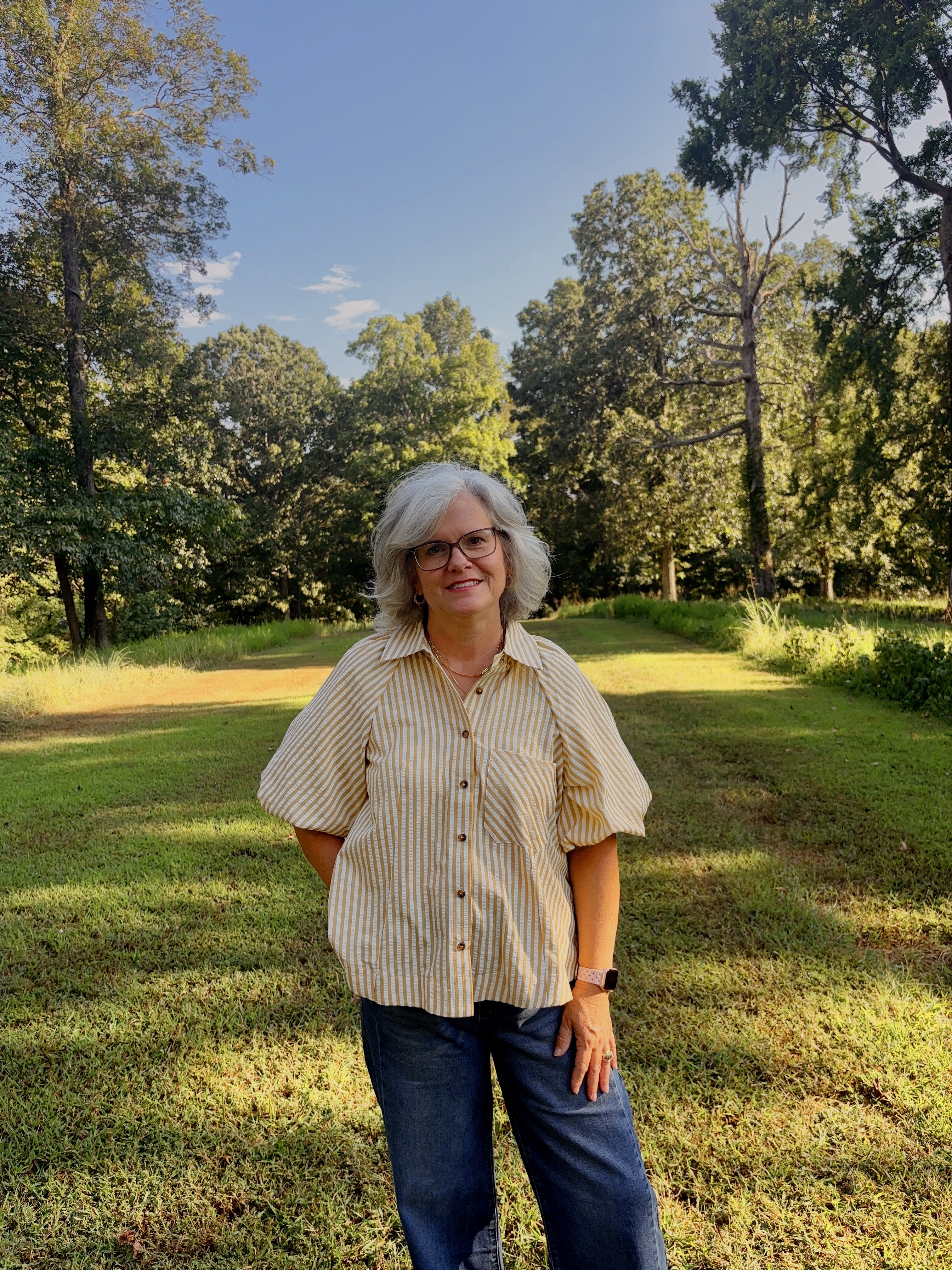 Serenity Striped Button Down Top
