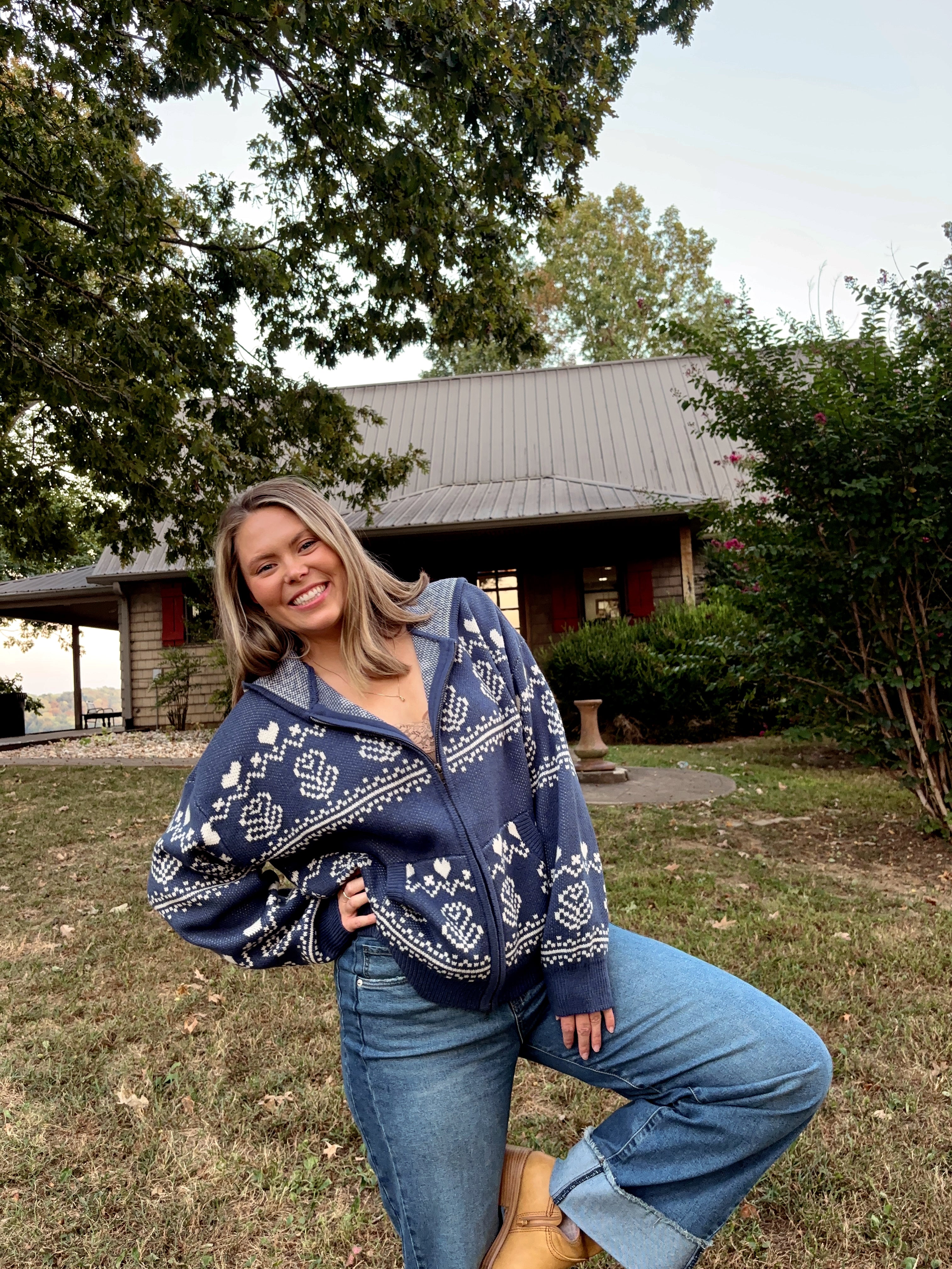 Ginnie Jacquard Zip Up Jacket