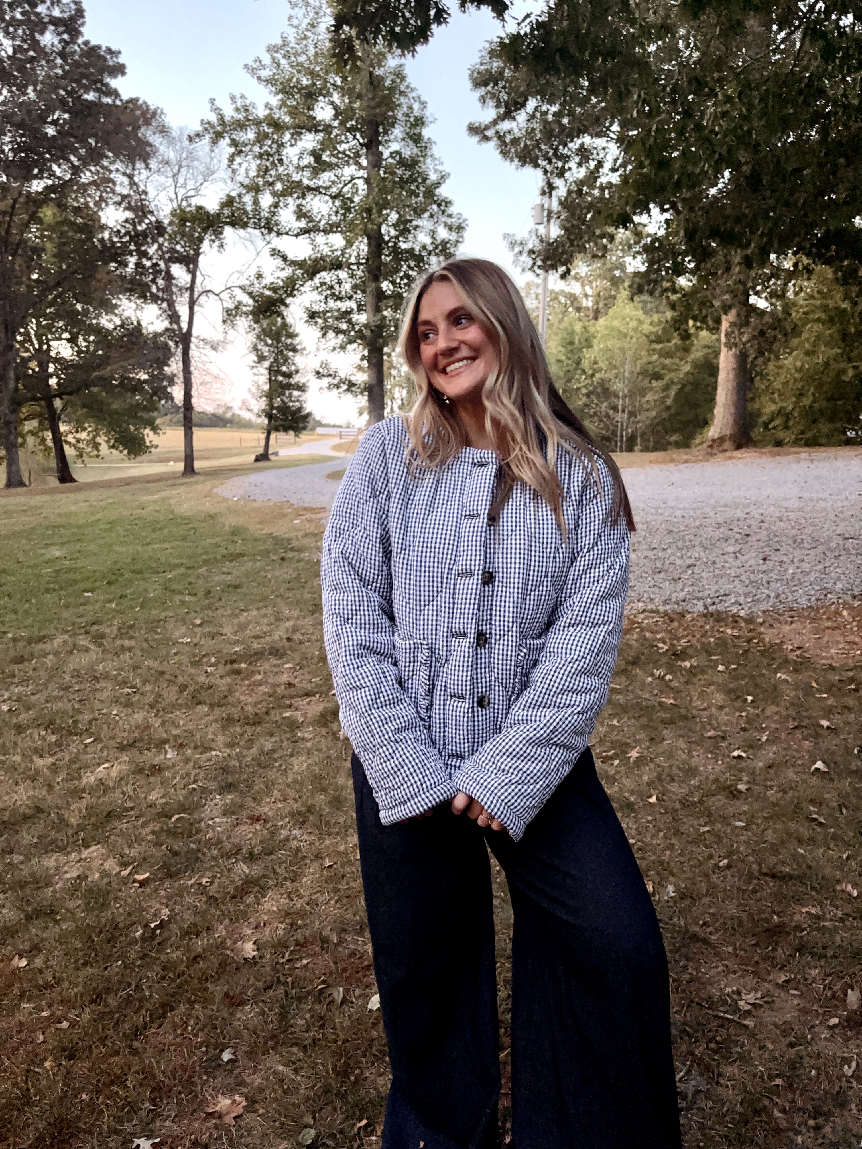 Navy Gingham Jacket