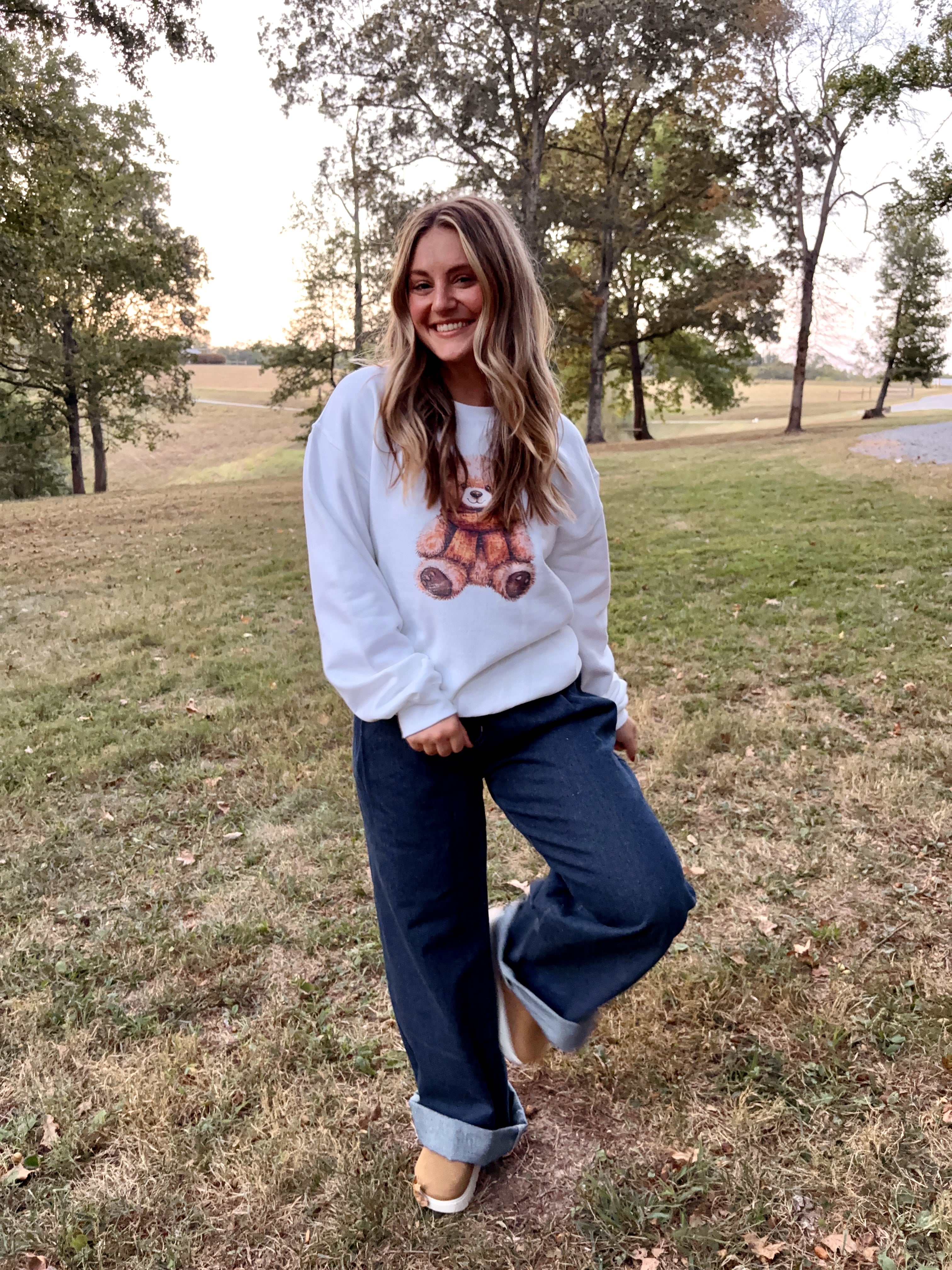 Cozy Fall Teddy Bear Sweatshirt