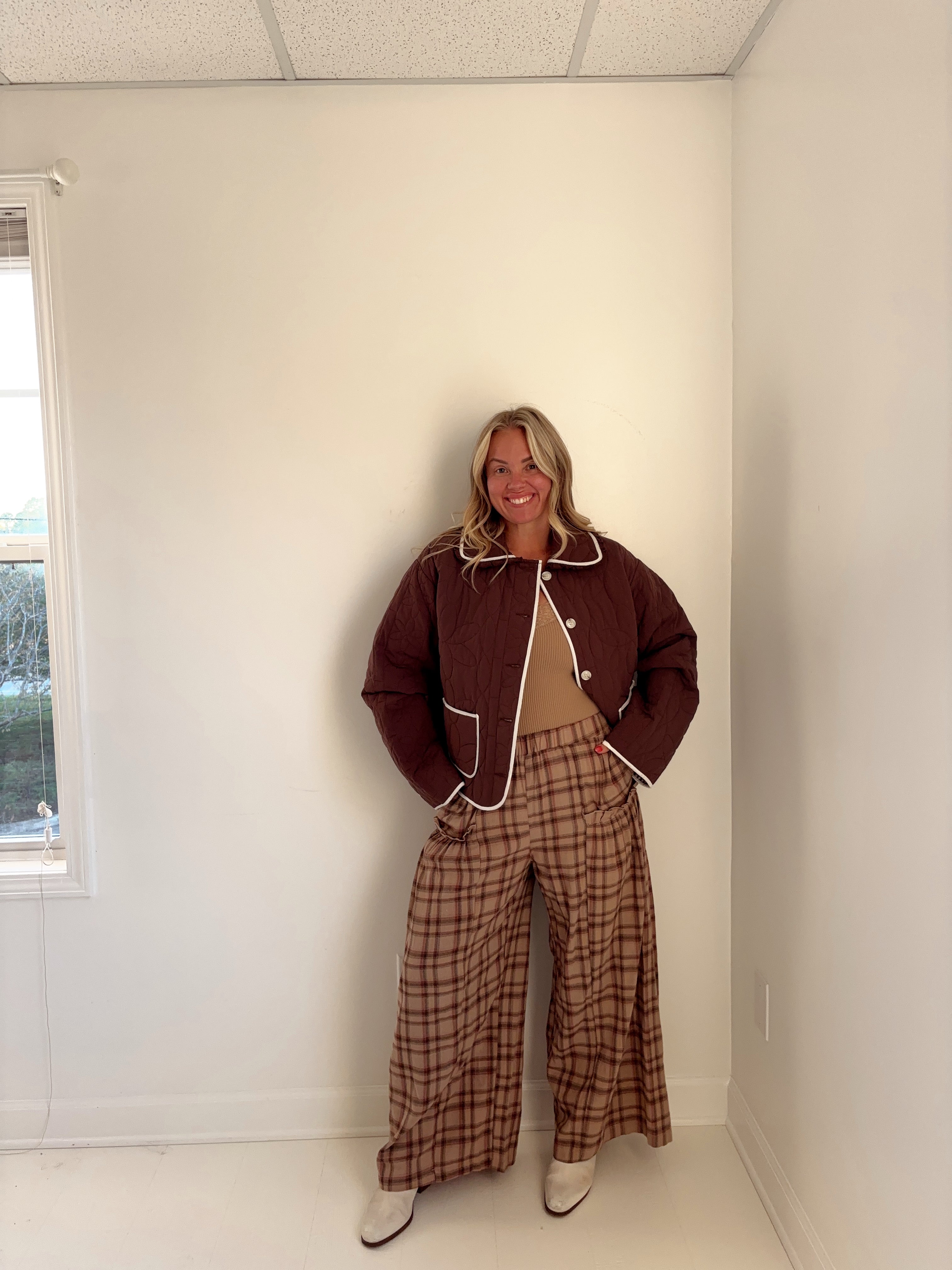 Plaid Flare Pants