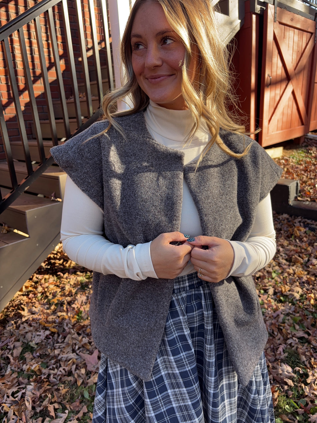 Smoky Skies Oversized Vest