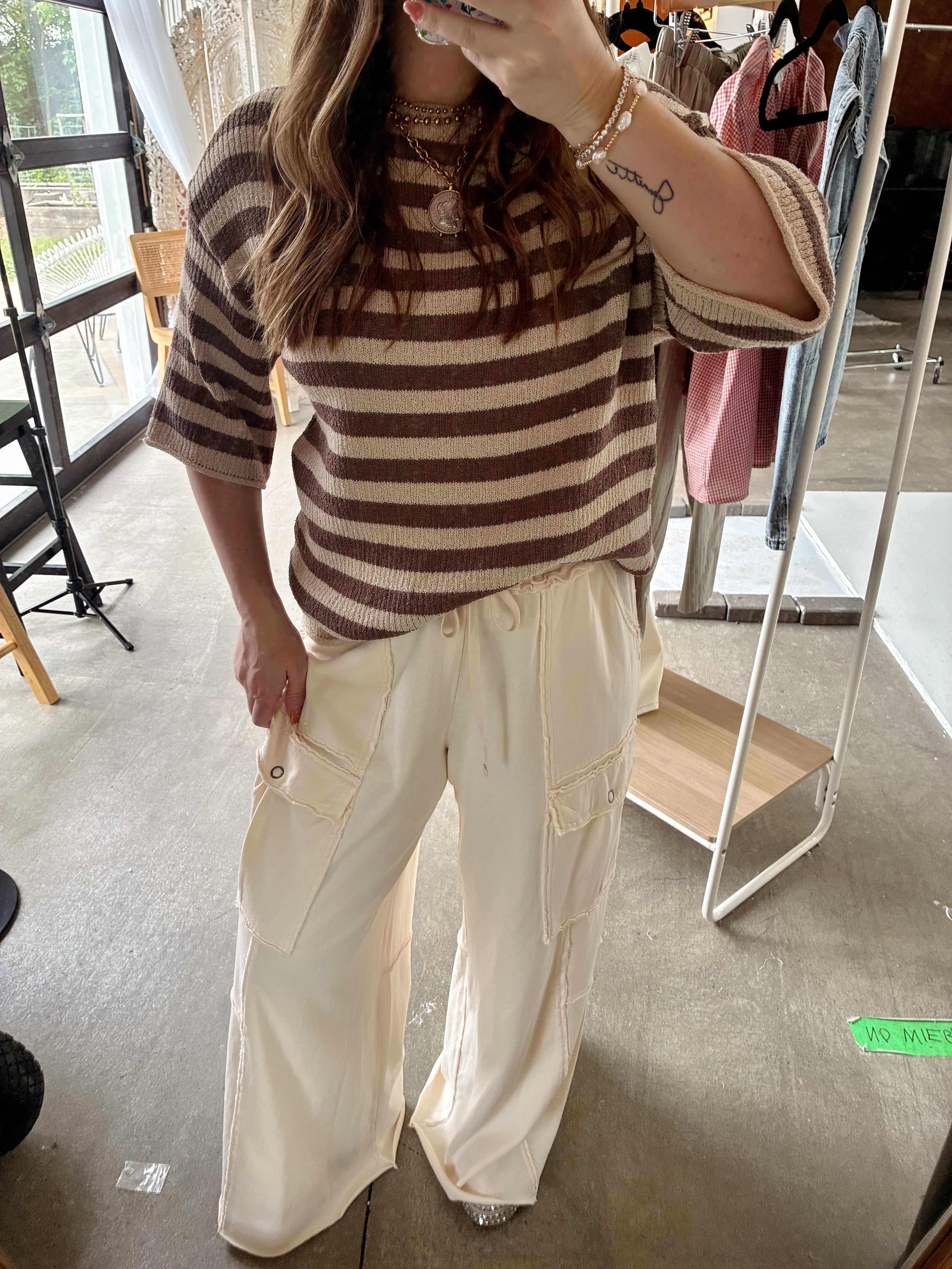 Cream Cargo Pants