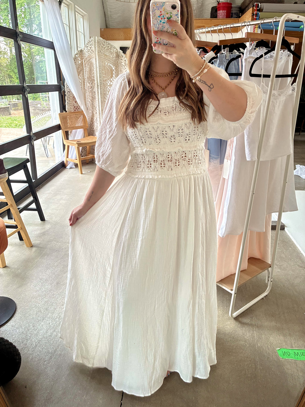 I Do Smocked Maxi Dress
