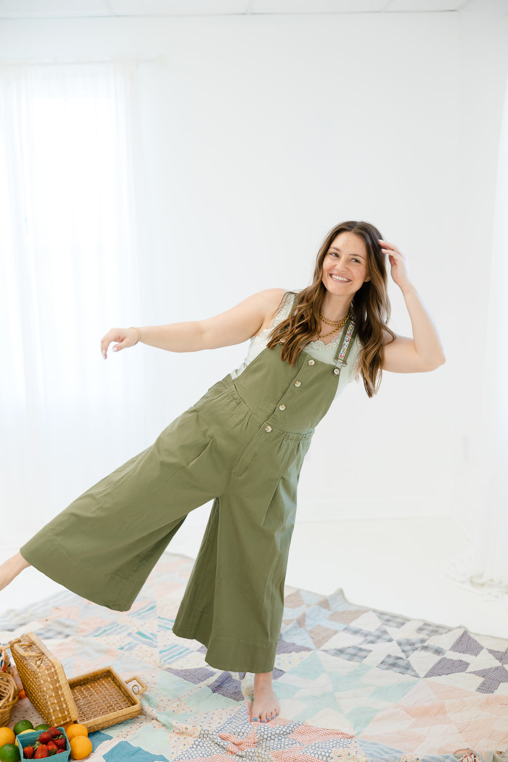 Herbal Floral Overalls