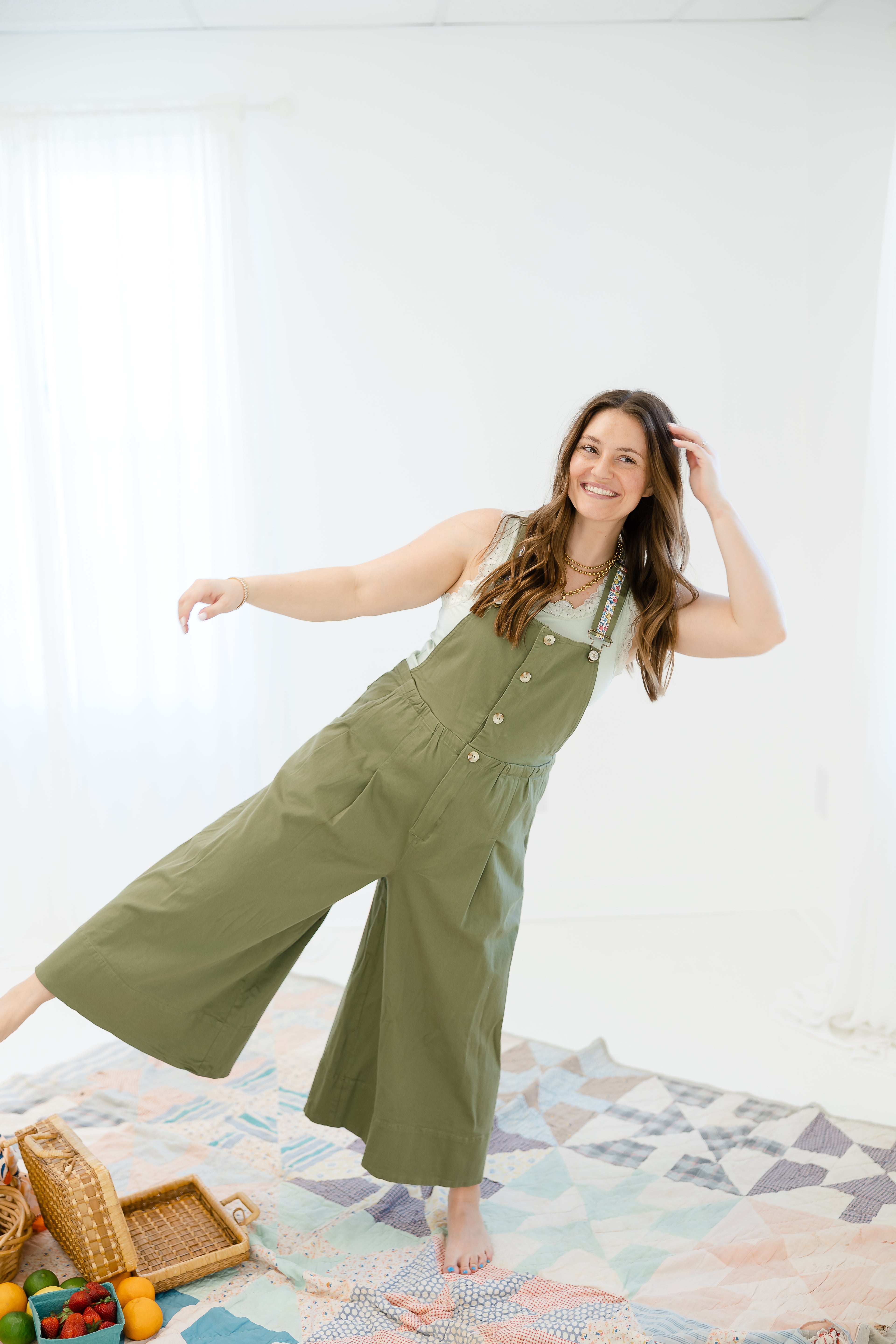 Herbal Floral Overalls