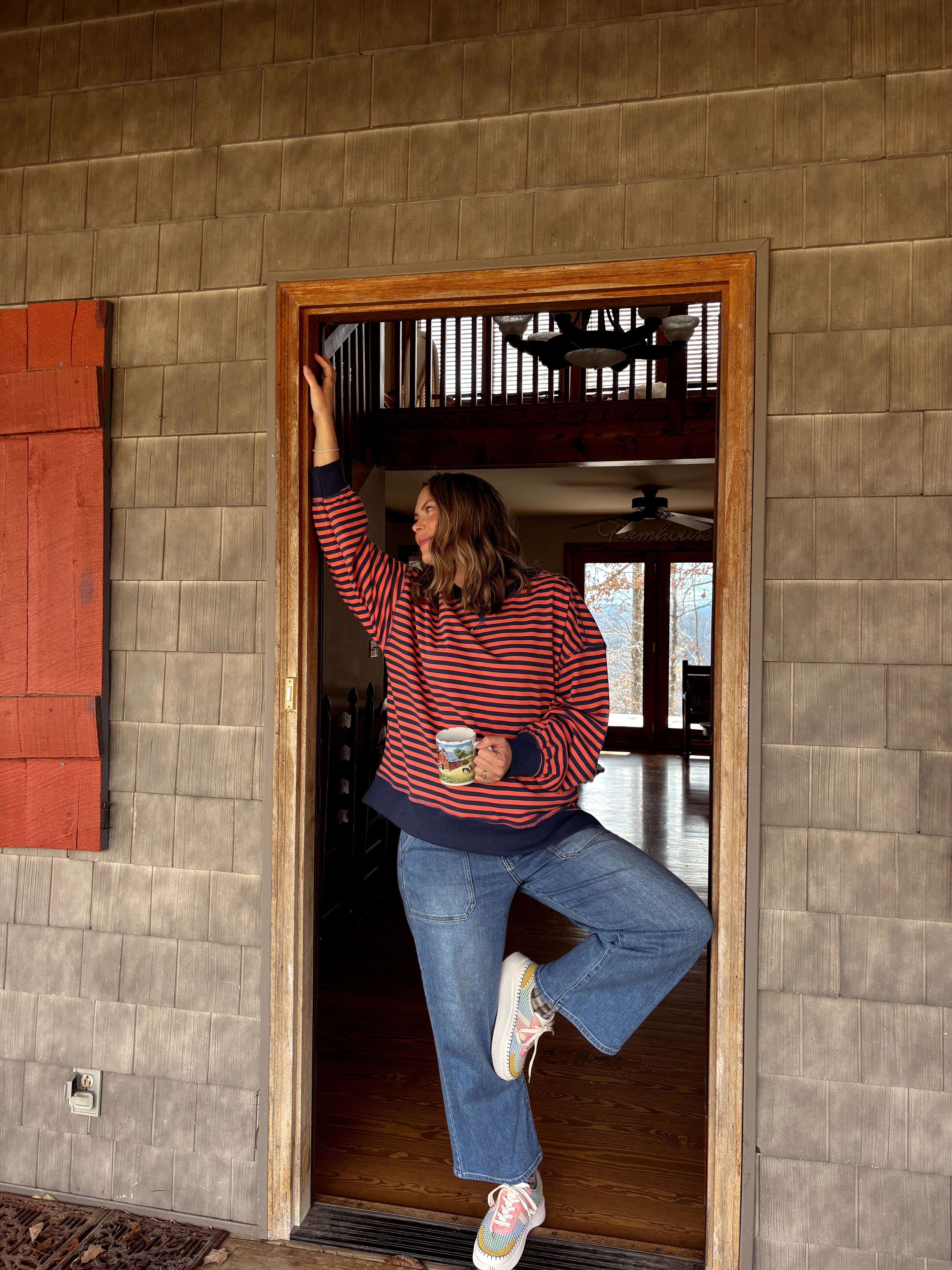 Berry Striped Crewneck