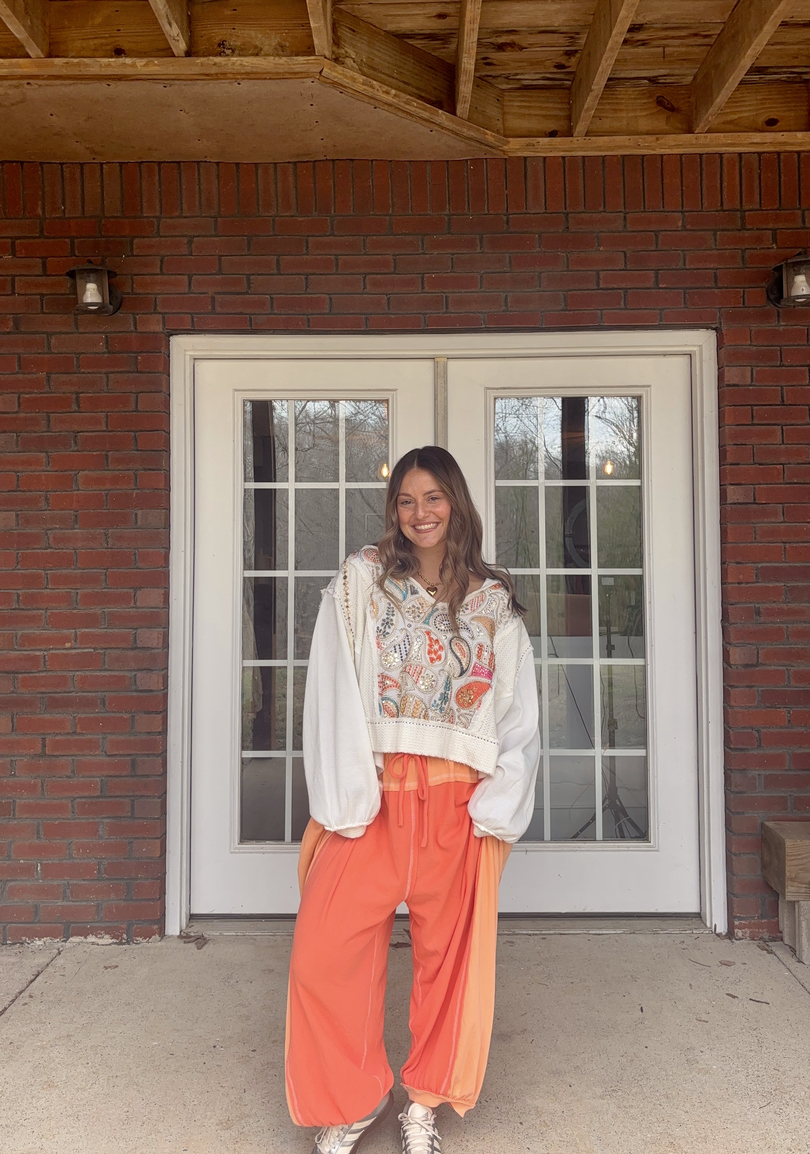 Paisley Print Shimmer Hoodie