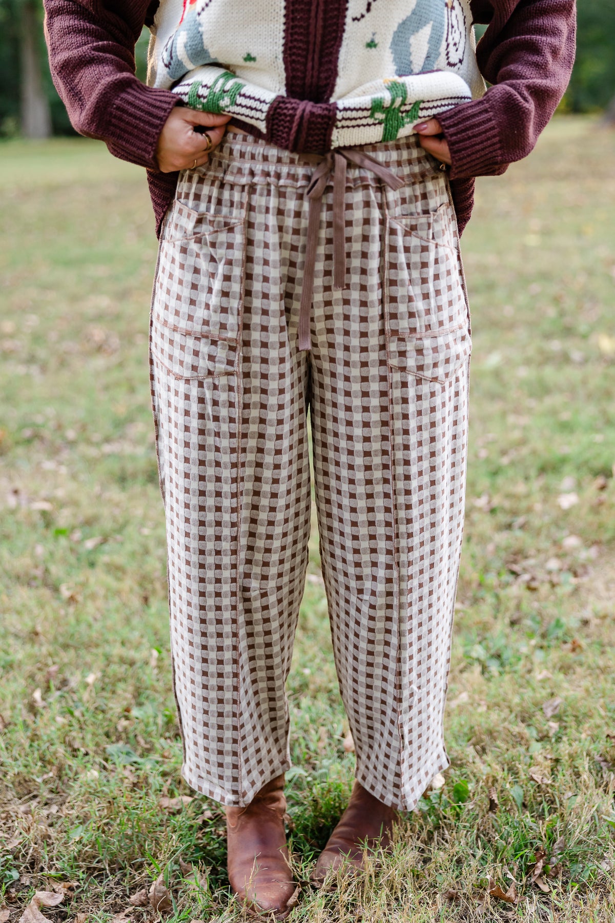 Mocha Gingham Barrels
