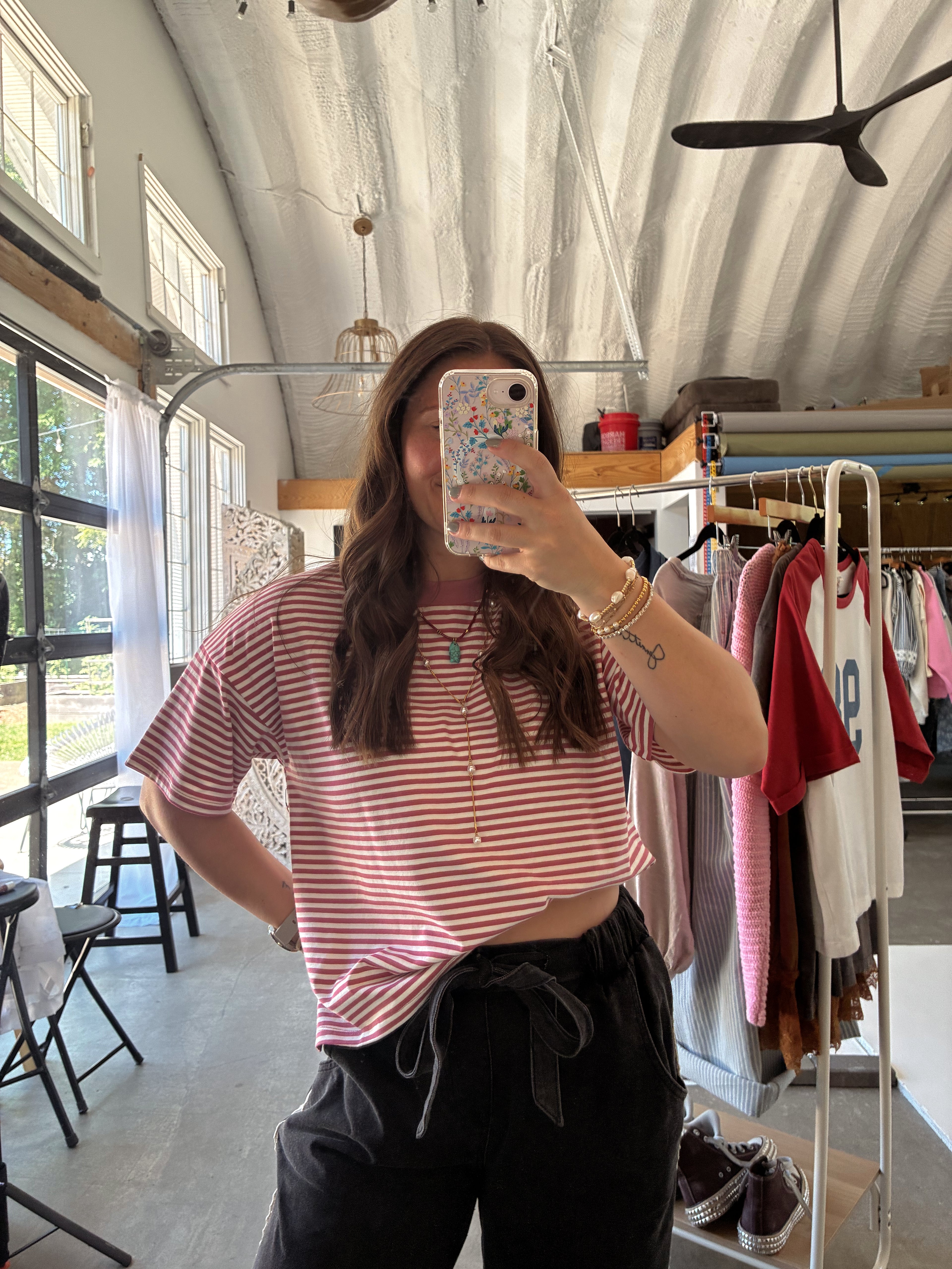 Strawberry Mocha Striped Top