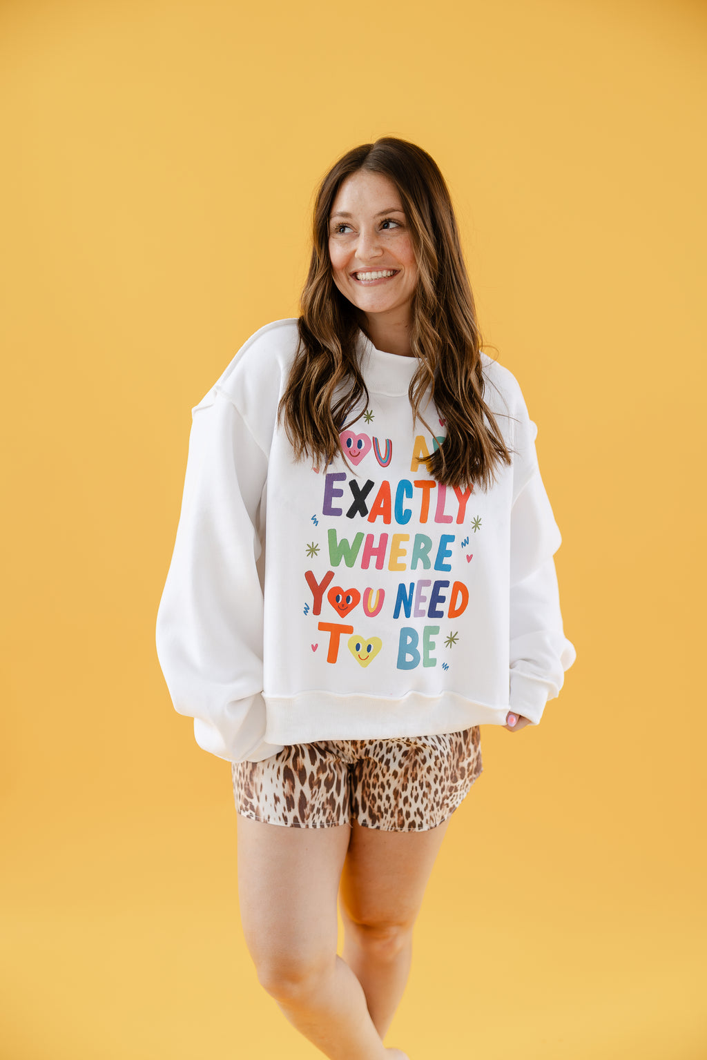 "Life Is Good" Reversible Mockneck - White