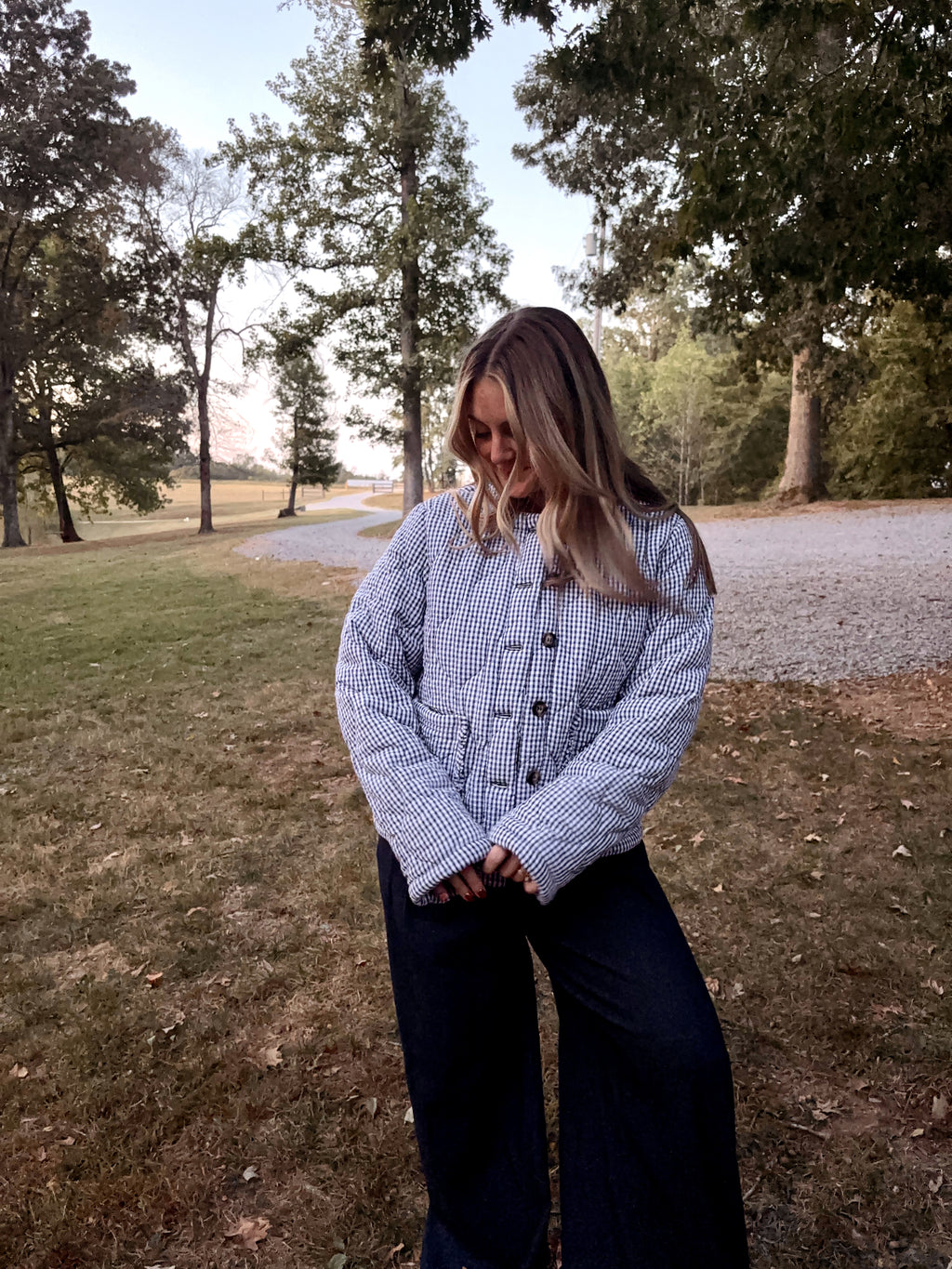 Navy Gingham Jacket