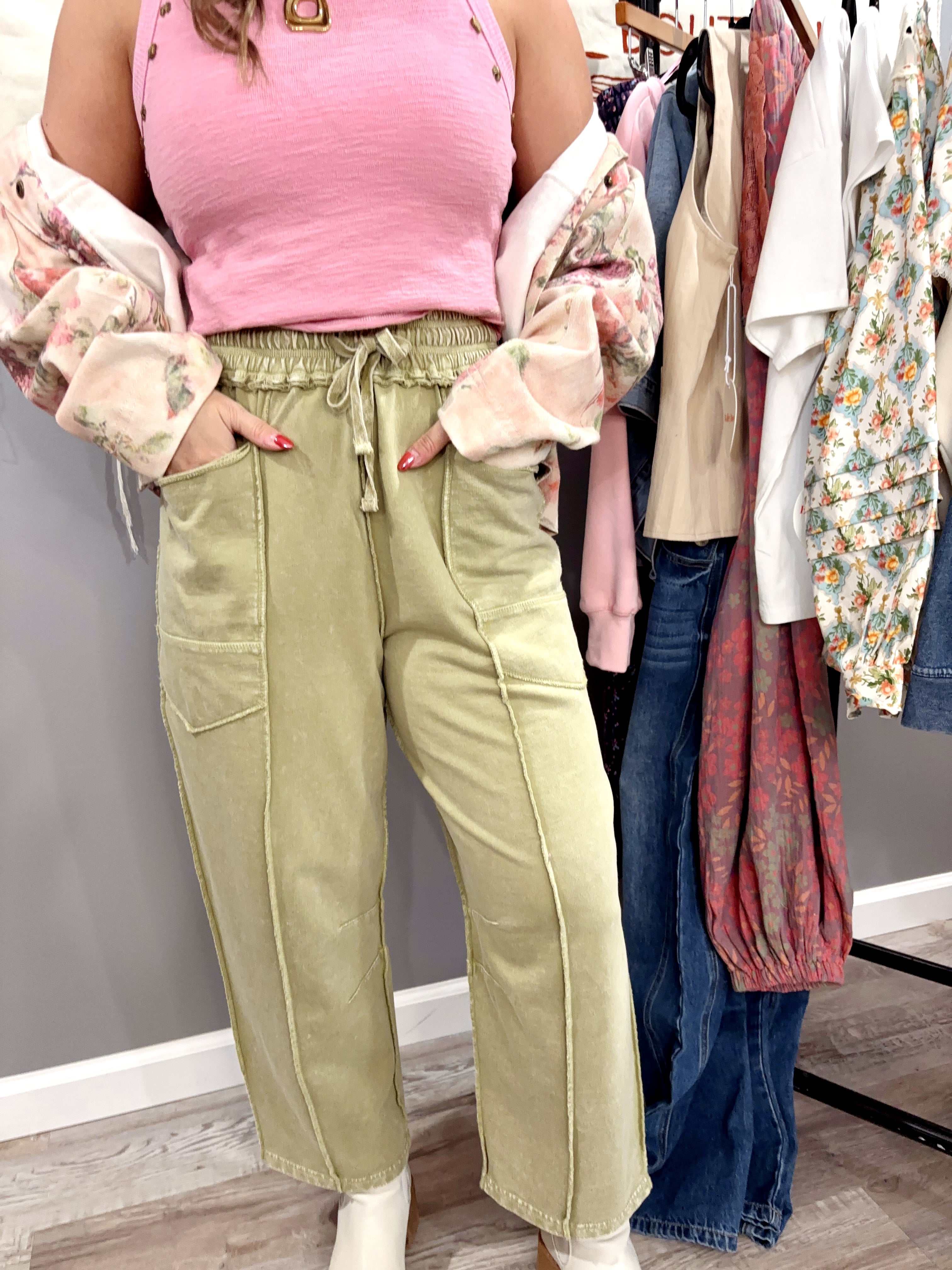Martini Olive Barrel Pants