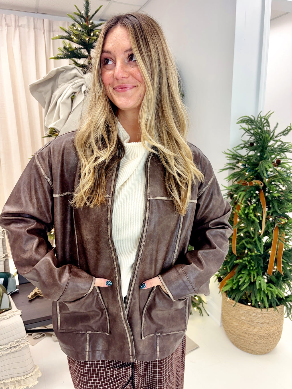 Warner Faux Leather Jacket