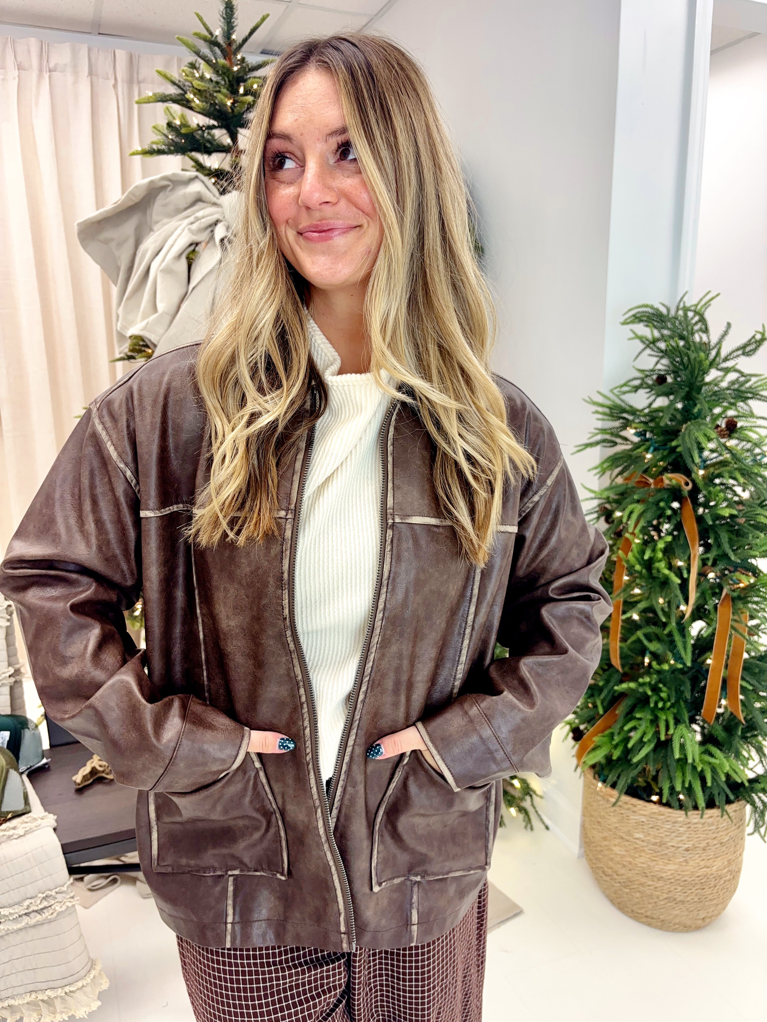 Warner Faux Leather Jacket