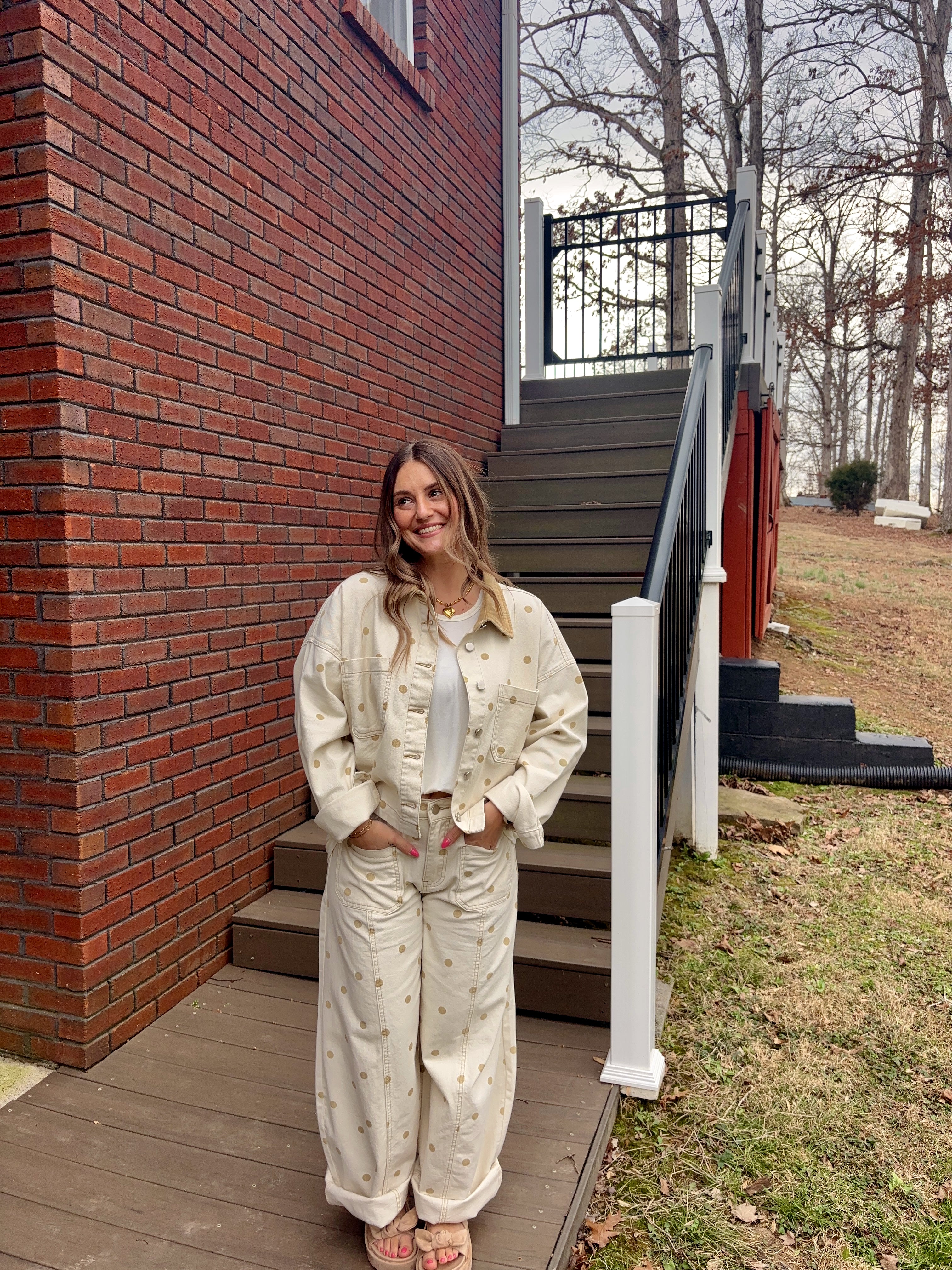 Ember Polka Dot Barrel Jeans