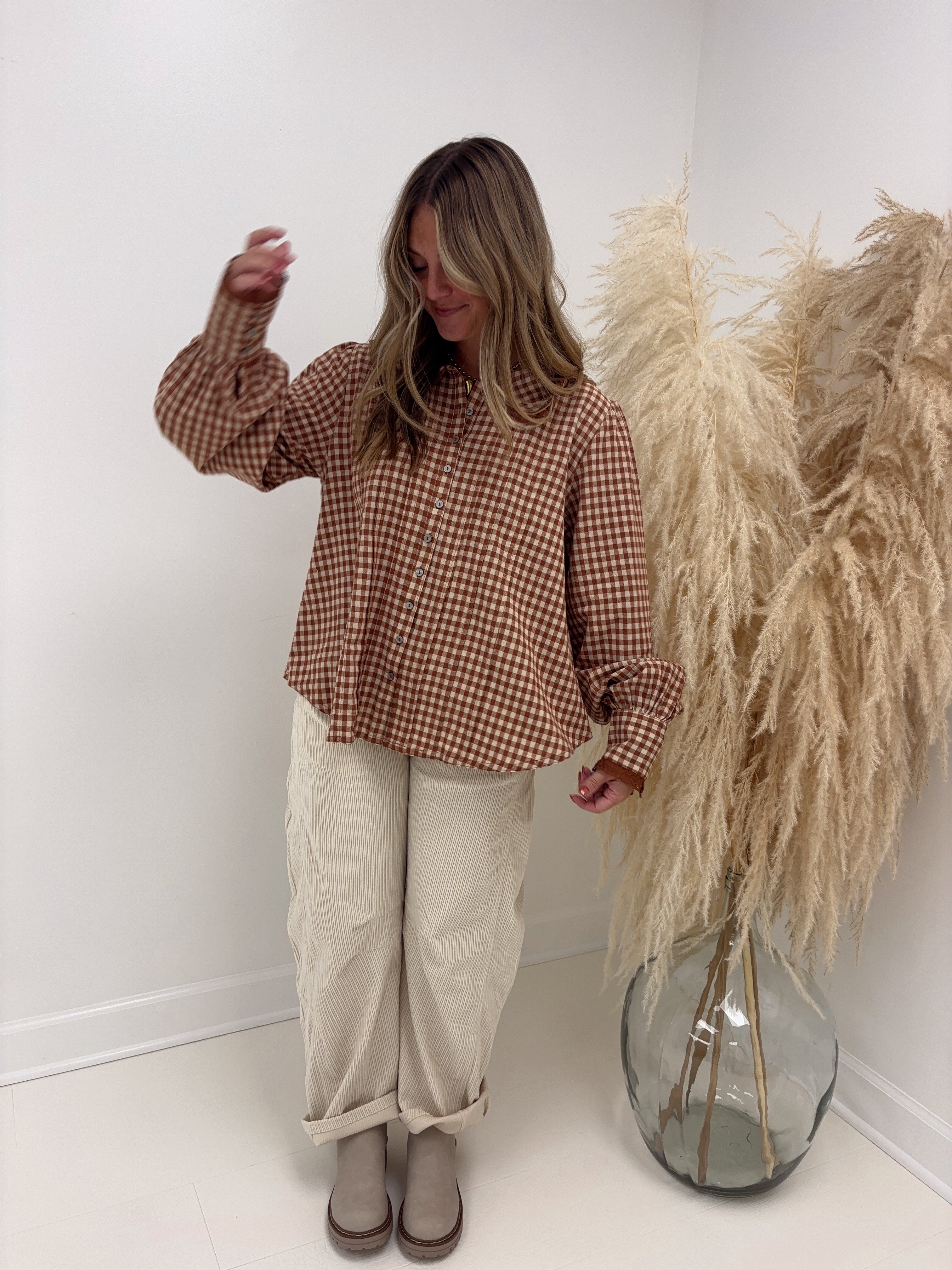 Apple Cider Gingham Top